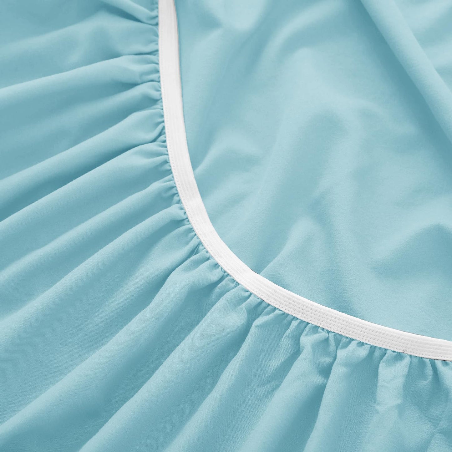 P Pothuiny 3 Piece Hospital Bed Sheet Set, Aqua Blue Brushed Microfiber Soft Bedding for Home/Nursing/Hospital Bed, Deep Pocket Fitted Sheet 36"x80"+12", Flat Sheet & Pillowcase