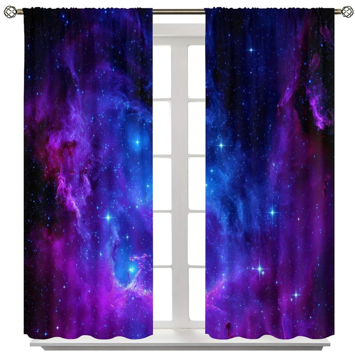 AAVEUP Galaxy Blackout Curtains for Bedroom,Universe Beautiful Blue Purple Meteor Solar System Planet Outer Space Window Drapes Print for Kids Boys Youth Living Room 63x72in