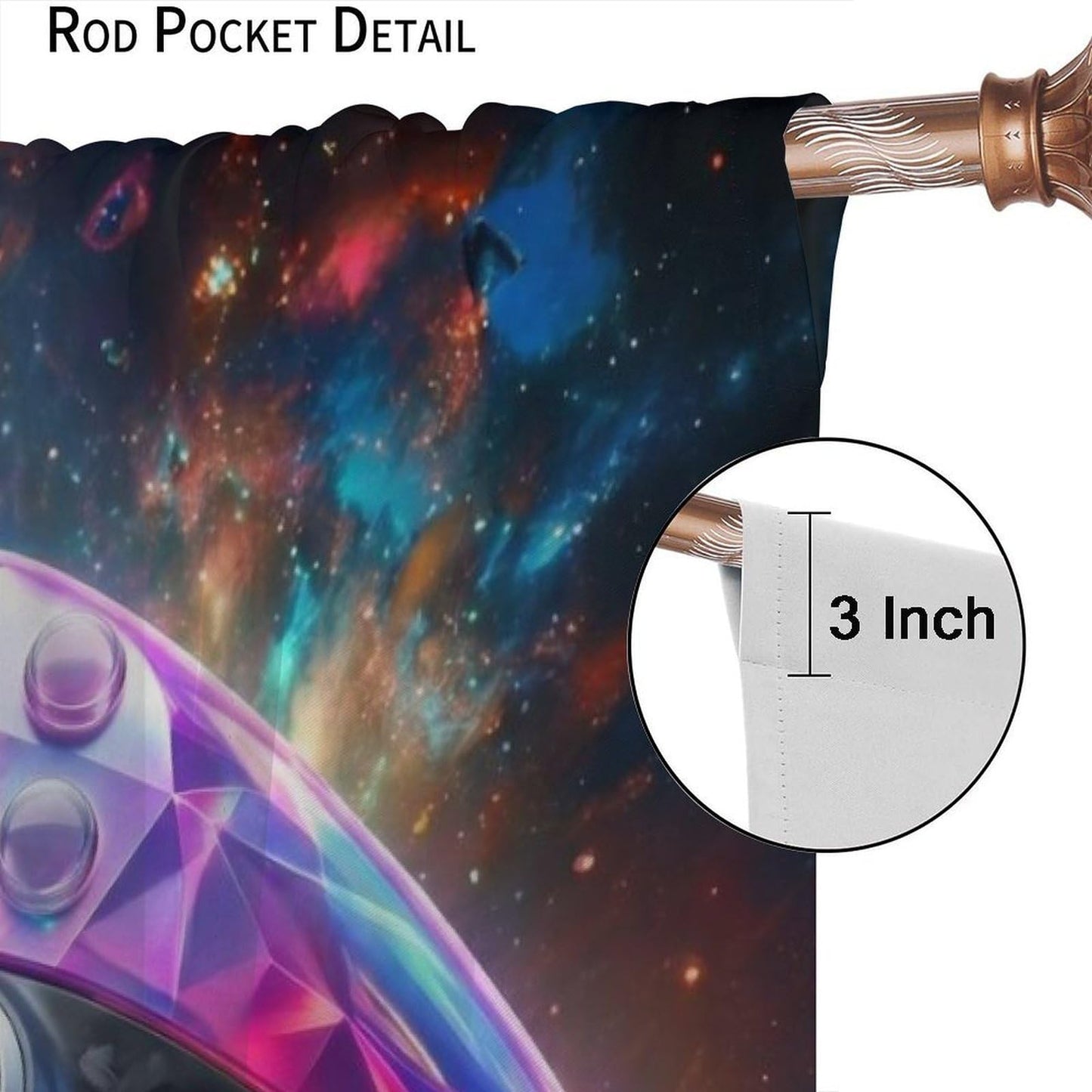 VUMIVI Gaming Curtains Cool Space Galaxy Game Controller Tech Circuit Board Cosmic Rod Pocket Window Treatments for Boys Bedroom Gamer Room Apartment Dorms Cafe 42" W X 44.5" L