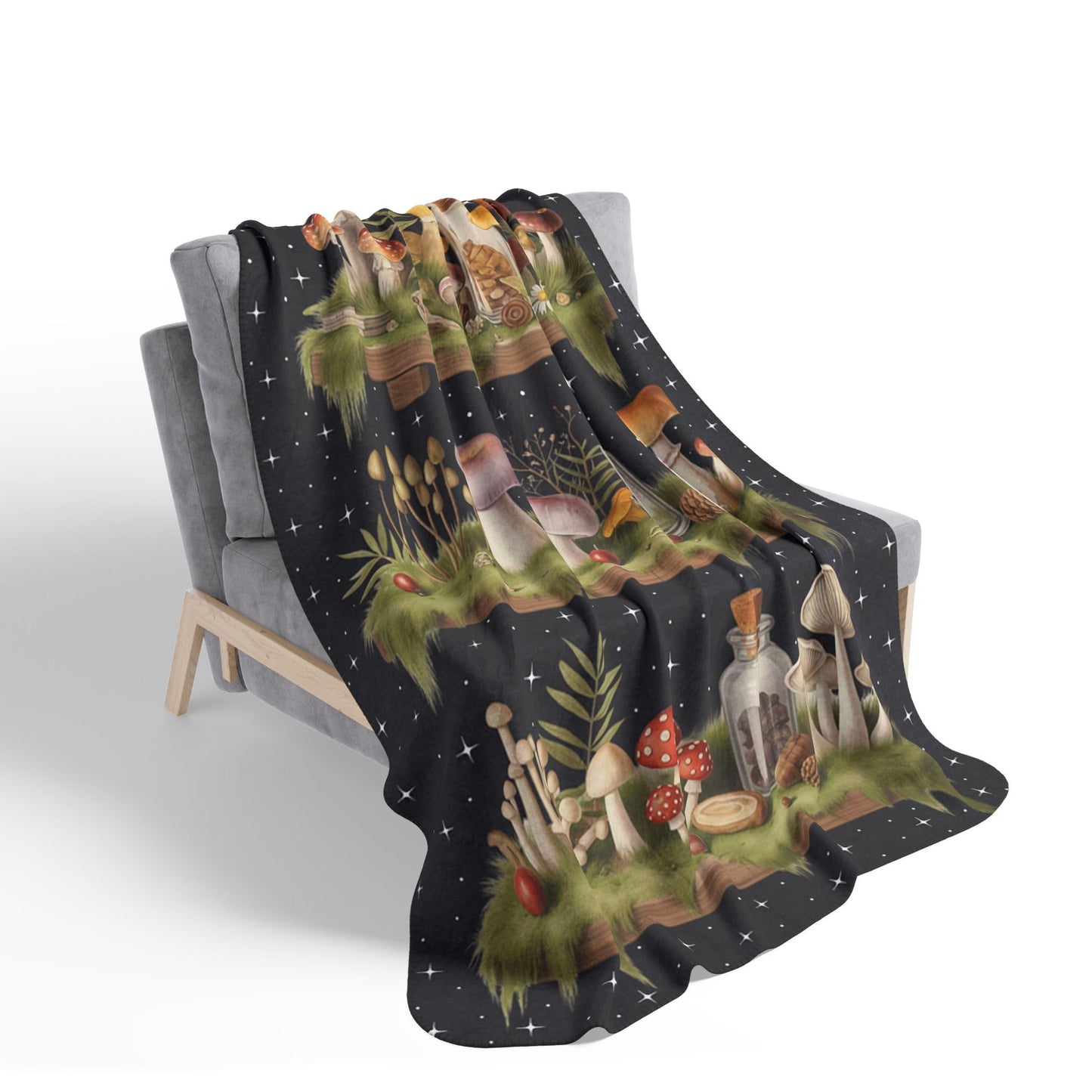 Mushroom Blanket Soft Throw 50x60 Inches Fleece Blankets for Couch Sofa, Cute Mushrooms Decor Room Aesthetic, Witchy Gifts Women, Boho Decorative Bedding, Morel Mushroom Bedroom Decorations Stuff
