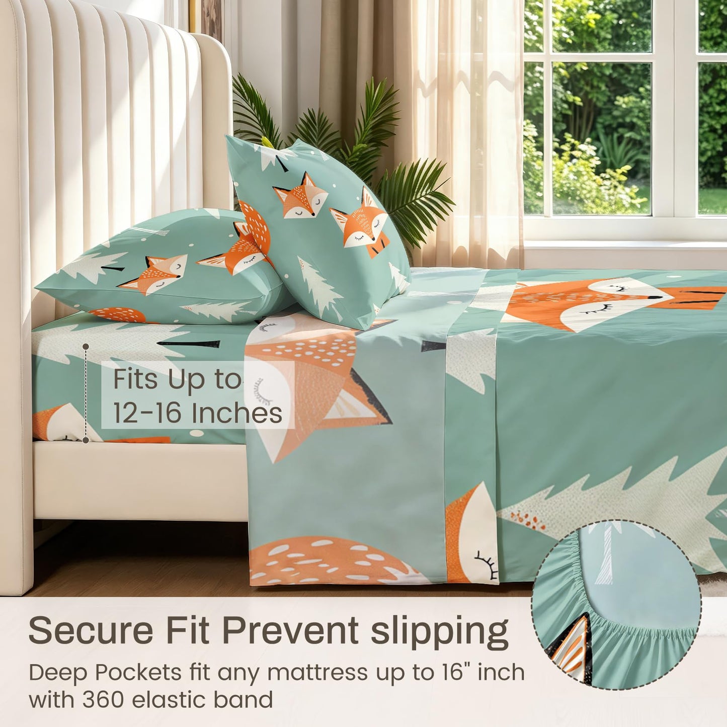 Fox Twin Bedding Set Woodland Animal Sheet Sets