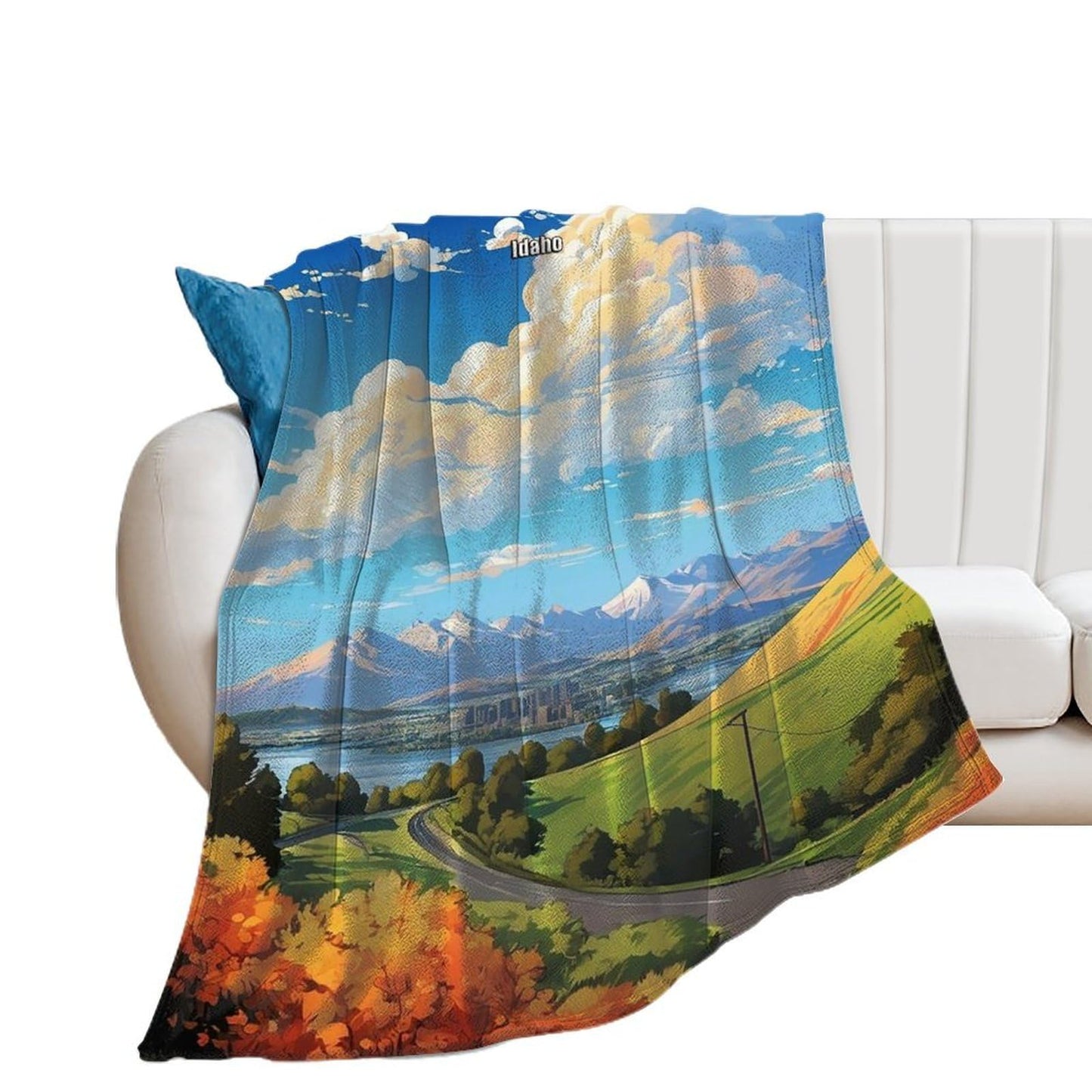 Boise Idaho City Skyline Landscape Abstract Blanket Soft Flannel Lightweight Blanket Outdoor Travel Carry Living Room Bedroom Sofa Decoration Gifts 40x50 Inch