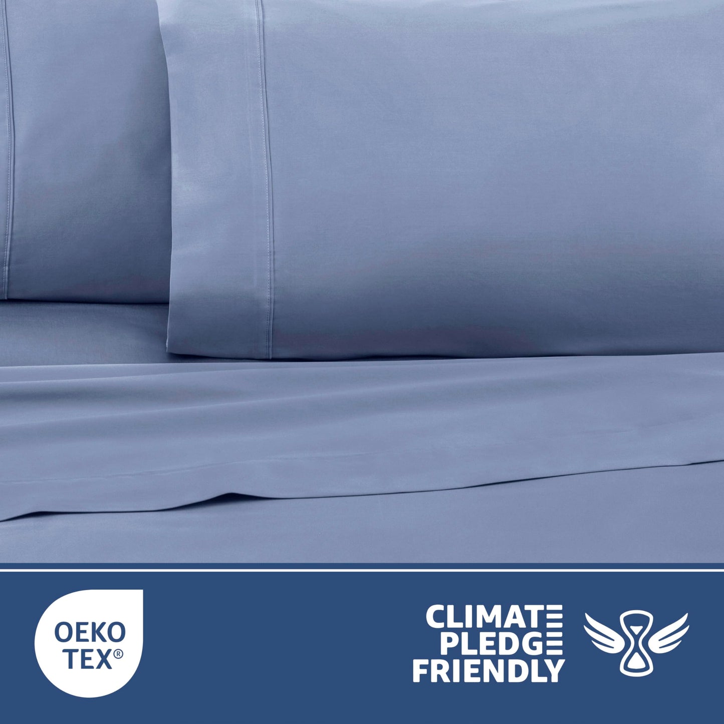 4 Piece Queen Sheet Set | 400 Thread Count | Queen Size Bed Sheets Set | Lightweight Breathable 100% Cotton Sheets | Wrinkle Resistant & Fade Resistant Sateen Sheets | Silky Soft & Durable | Blue