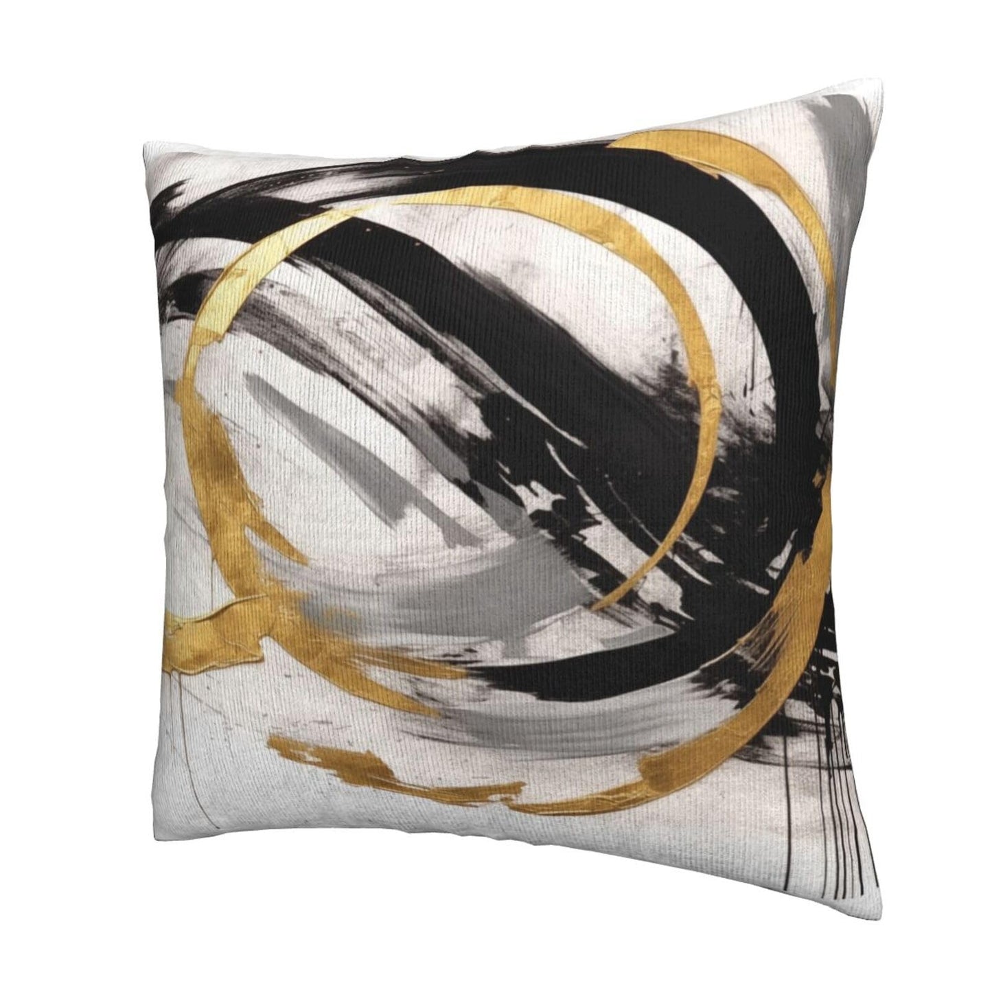 Droerfes Abstract Black Gold Throw Pillow Covers Set of 2 Couch Pillow Case Decoration Cushion Covers for Sofa Home Living Room Bedroom Outdoor 18X18 Inch