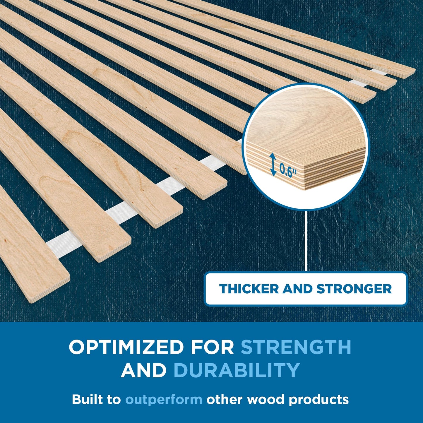 Meliusly SlatSure Queen Size Bunkie Board – Heavy Duty Vertical Bed Slats & Foldable Wooden Support Board for Sagging Mattress or Platform Bed Frame, Box Spring Alternative and Replacement