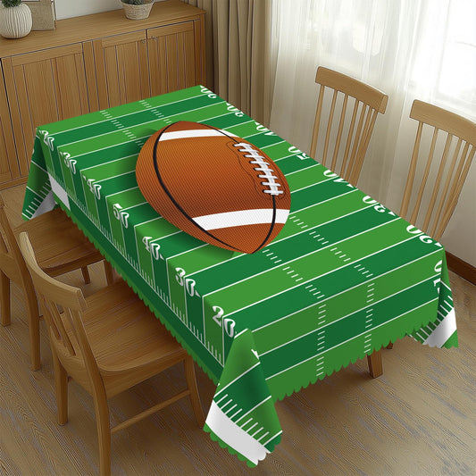 LORCARVIS Football Tablecloth Football Field Polyester Rectangle Table Cloth Washable Seasonal Tabletop for Kitchen Dinning Party Outdoor Picnic 54 x 72 Inch Tablecloths