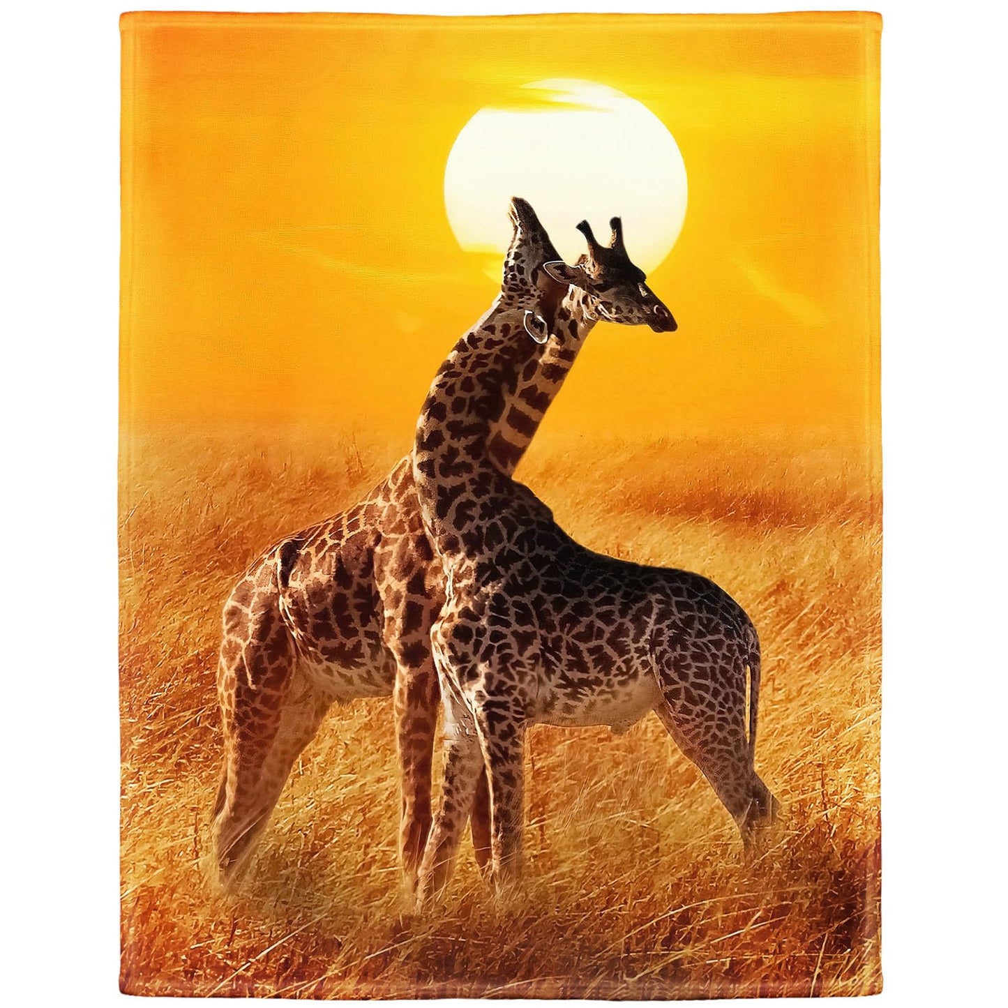 Rstick Giraffes Blanket African Animals Fleece Blanket Soft Fuzzy Plush Throw Blankets for Couch Bed 60"x80"