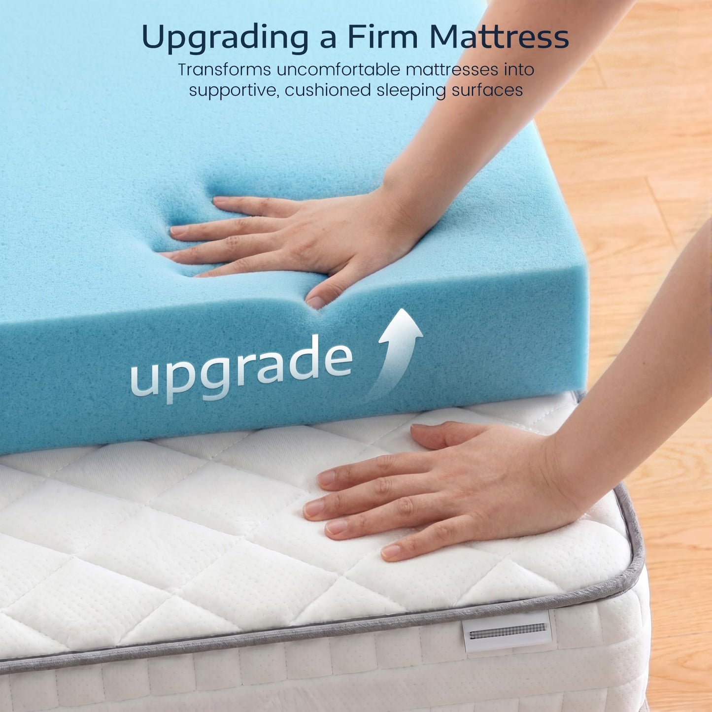 Homkdom 3 Inch Gel Memory Foam Mattress Topper Twin Size, Cooling Mattress Pad for Pressure Relief, Mattress Topper for College Studends, Dorm Room Essentials