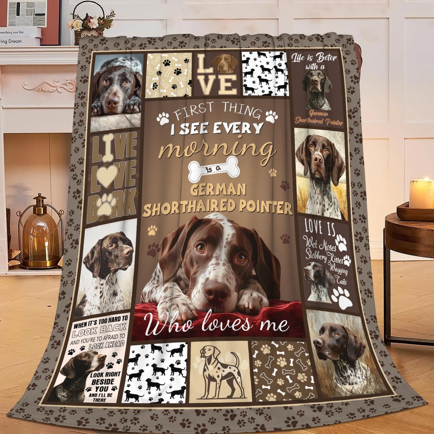 German Shorthaired Pointer Blanket Cozy Plush Dog Lovers Gifts Throw Blankets Animal Fuzzy Flannel Fleece for Girls Boys Women Men 50"X40"