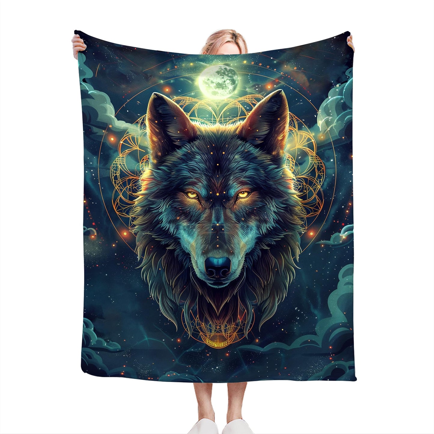 Wolf Blanket Fantasy Wolf Throw Blanket Wolf Gifts and Decor Wolf Blanket for Girls Boys Women Men Kids Adults Soft Warm Cozy Fleece Blanket for Couch Sofa Bed 50"x40"