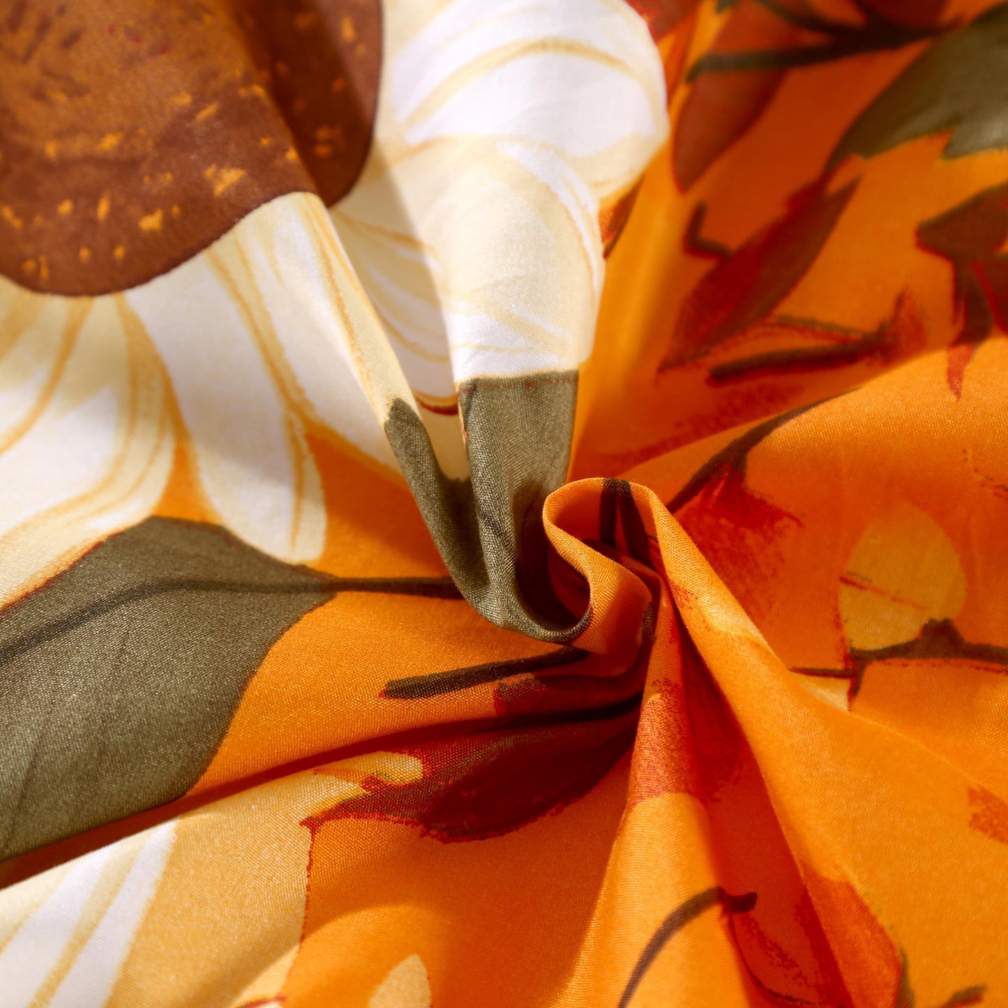 MAG 3Pcs Sunflower Twin Comforter Set,Microfiber Floral Twin Bedding Set,Boho Orange Flower Pattern,All Season Included 1 Comforter + 2 Pillowcases for Toddler Kids Boys Girls,Breathable and Wrinkle.