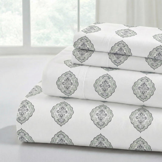 Modern Threads Printed 4-Piece Extra Soft Bedding Sheets & Pillowcase Set, Deep Pocket up to 16 inch Mattress Claire King
