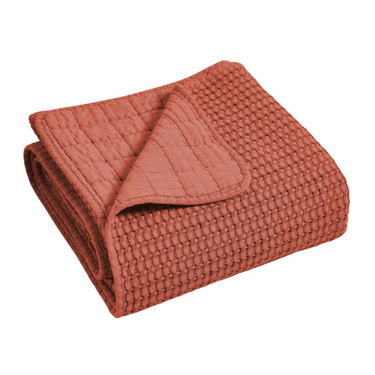 Levtex Home - Mills Waffle - Throw - Adobe Cotton Waffle - Throw Size 50 x 60in.