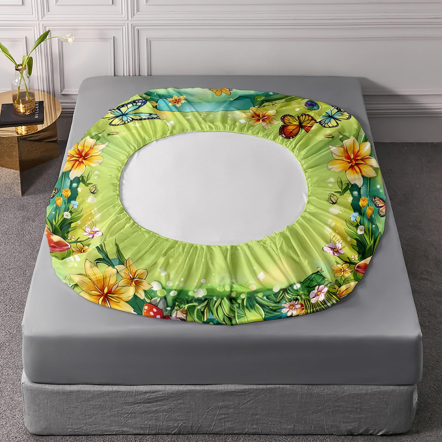 AILONEN Cartoon Green Frog Sheet Set Twin XL Size for Kids Girls Boys,Kawaii Green Wild Animals Bedding Set,Mushroom and Butterfly Bed Sheets,Super Soft Microfiber,1 Fitted Sheet and 2 Pillowcases