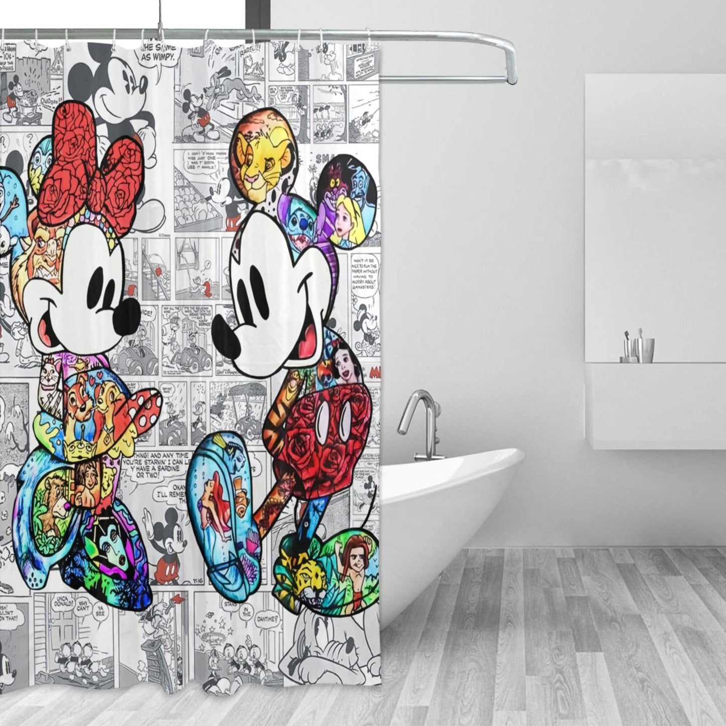 STONEGLOW Anime Bathroom Shower Curtain 72" x 72", Cute Shower Curtain with Hooks, Bath Decoration Accessories Home Decor