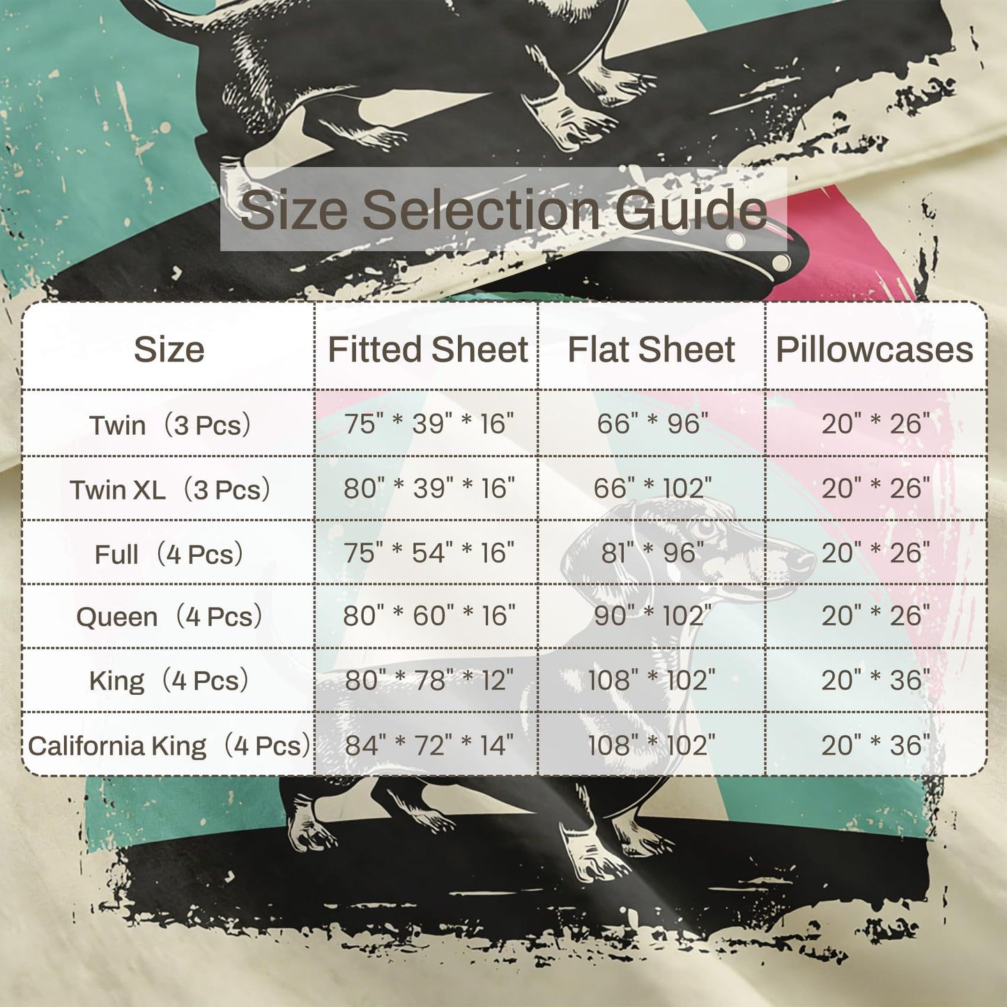 Dachshund Queen Bedding Set Boys UFO Sheet Sets