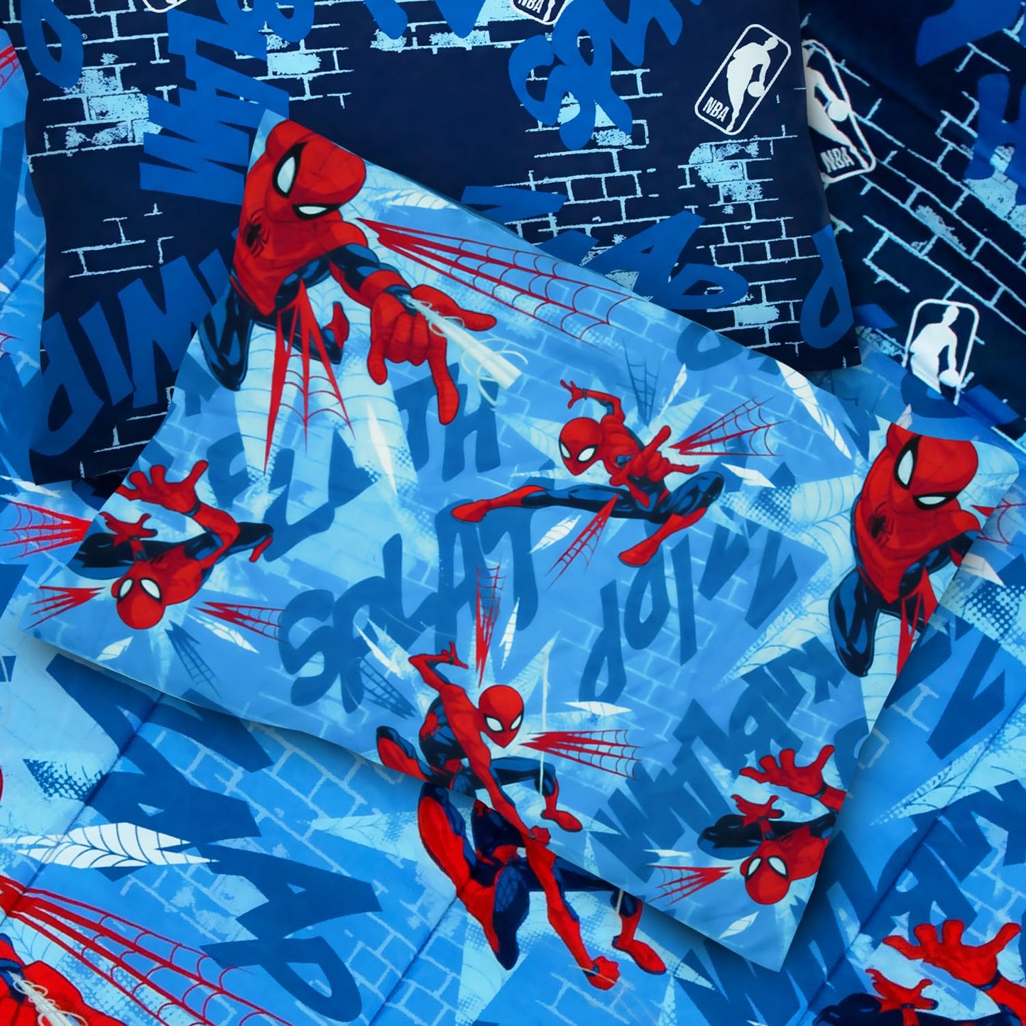 Northwest Disney Marvel Spiderman Twin Comforter Set, Reversible Design Ultra Soft Fade Resistant Microfiber Kids Bedding Set, Officially Licensed