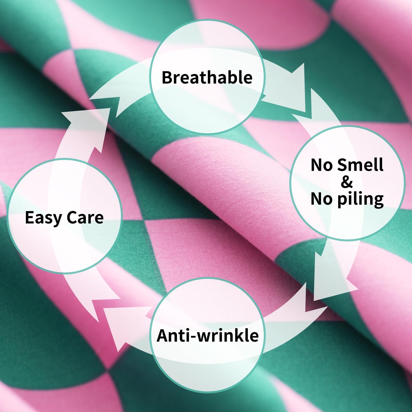 Best Season Bed Sheet Set 3 Pieces -Twin Size-Soft Durable Microfiber Bedding Sheet Set,Deep Pocket,Stain,Fade & Wrinkle Resistant (Plaid Pink&Green)