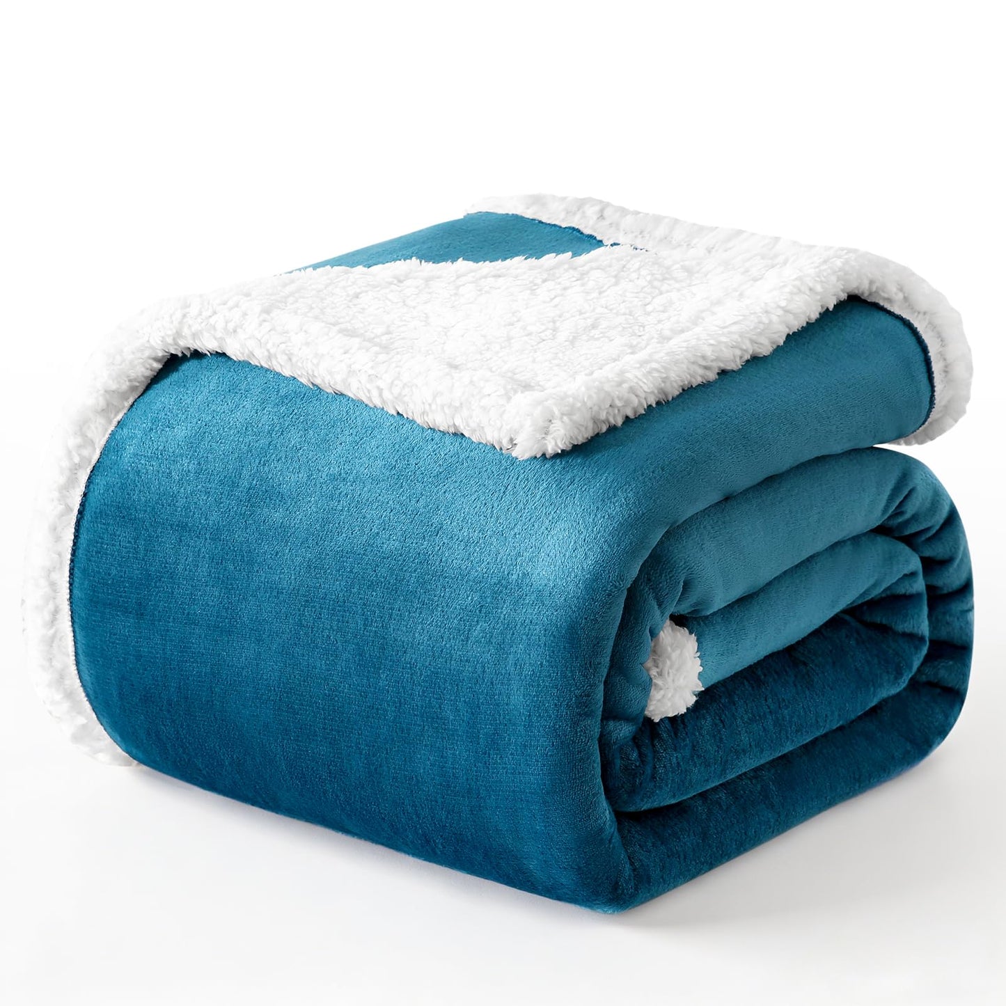 Gracelife Sherpa Fleece Throw Blanket for Couch, Super Soft Cozy Warm Thick Solid Blanket for Bed, Plush Fluffy Blanket for Winter, for Men Women, Slate Blue, Twin (60" x 80")