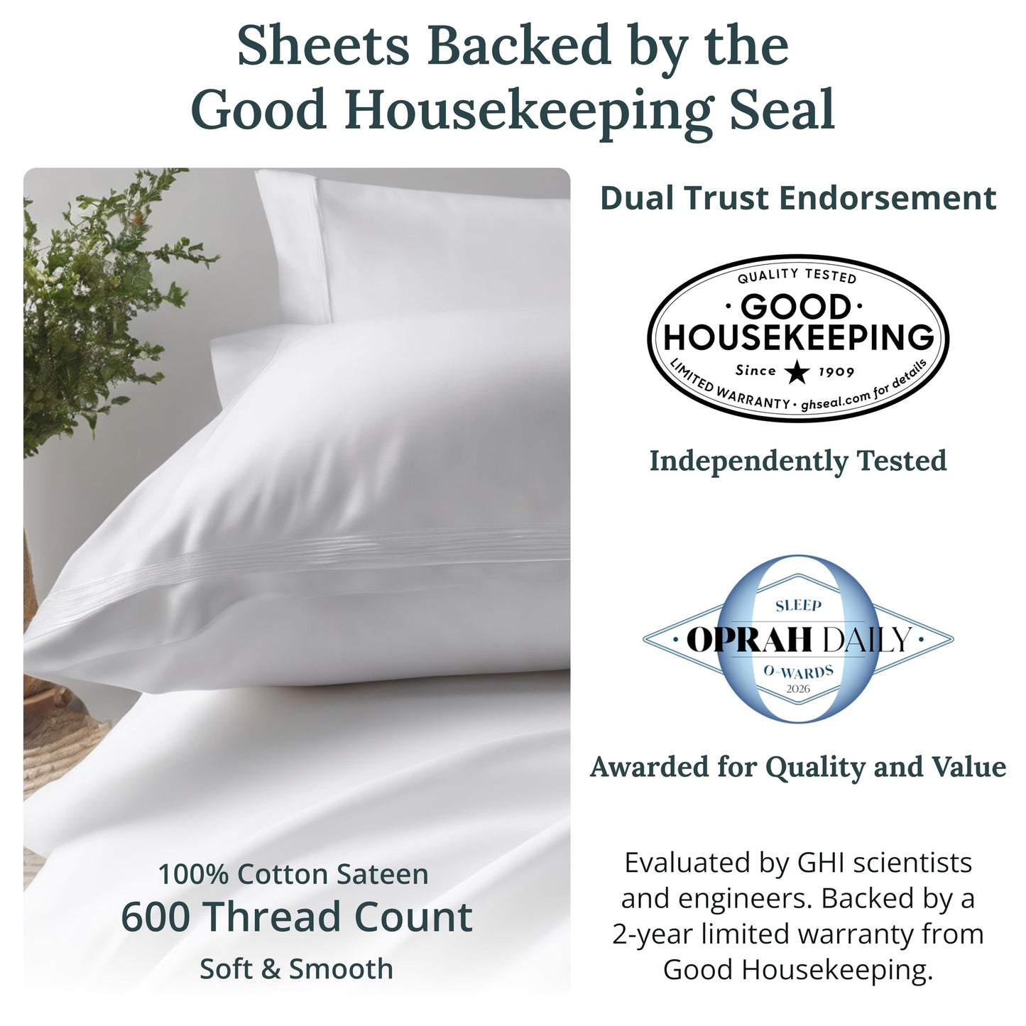 California Design Den Full Size Bed Sheets Set - 600 Thread Count, 100% Cotton Sheets, Soft Sateen, Deep Pockets, Durable Bedding Set - Beige