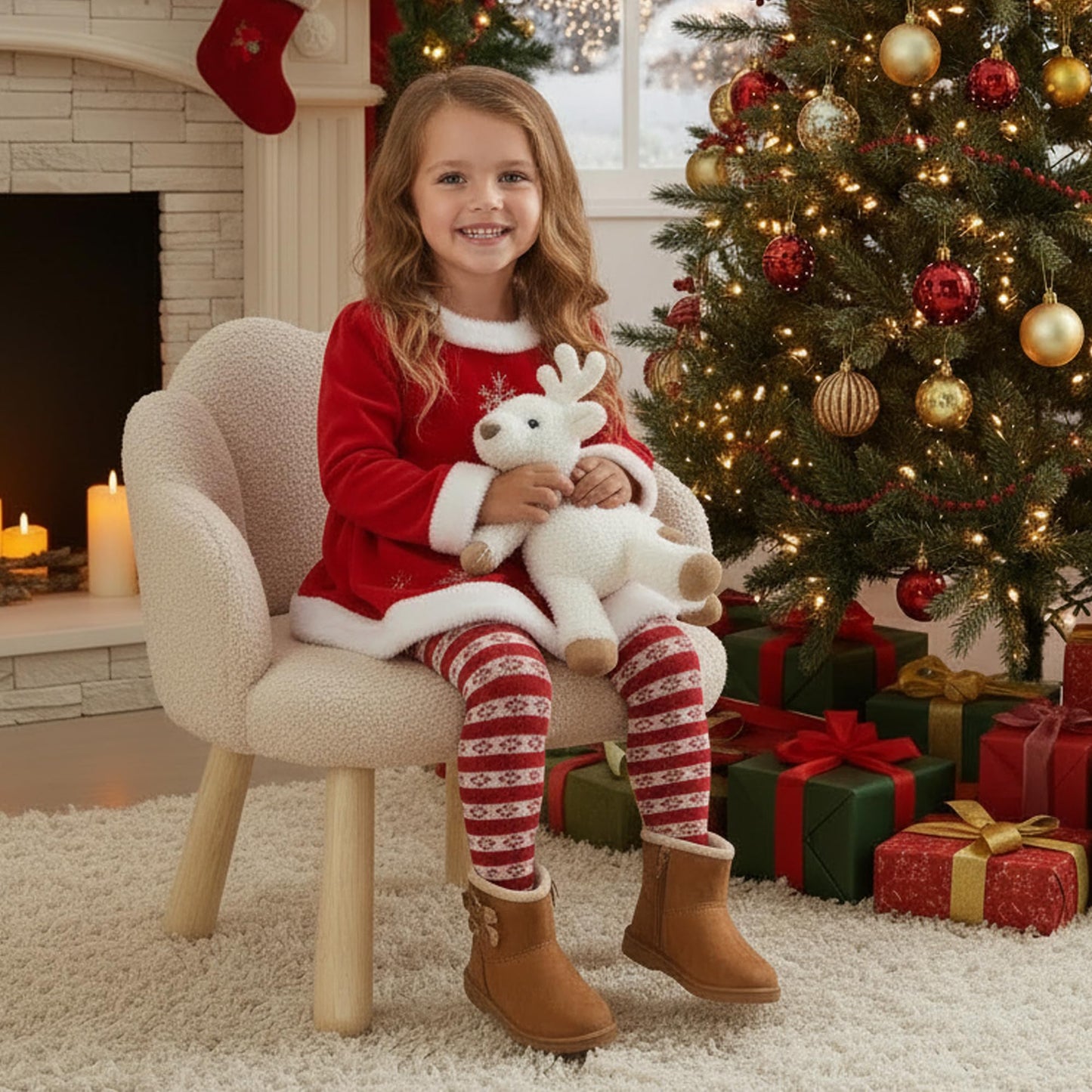 DAYARUS Kid Chair, Toddler Chairs Comfy Sherpa Kids Table Chair, Wood Toddler Couch Sofa, Soft Kid Reading Chair, Boy Girls Desk Chairs for Ages 2-5, Kids Armchair for Bedroom/Nursery/Gifts, Khaki