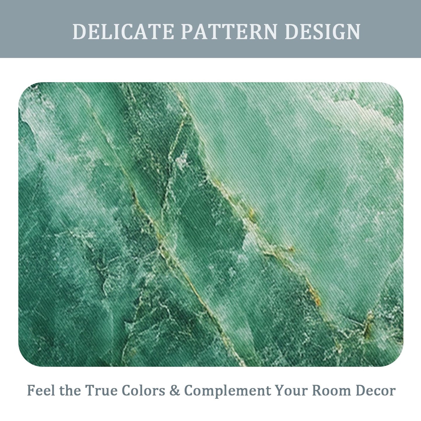 MOBEITI Green and Gold Marble Curtains - Abstract Window Curtains, Fluid Art Swirl Curtain for Bedroom Living Room, Marble Blackout Curtain 54 Inches Long, Home Decor Drapes 2 Panel Sets