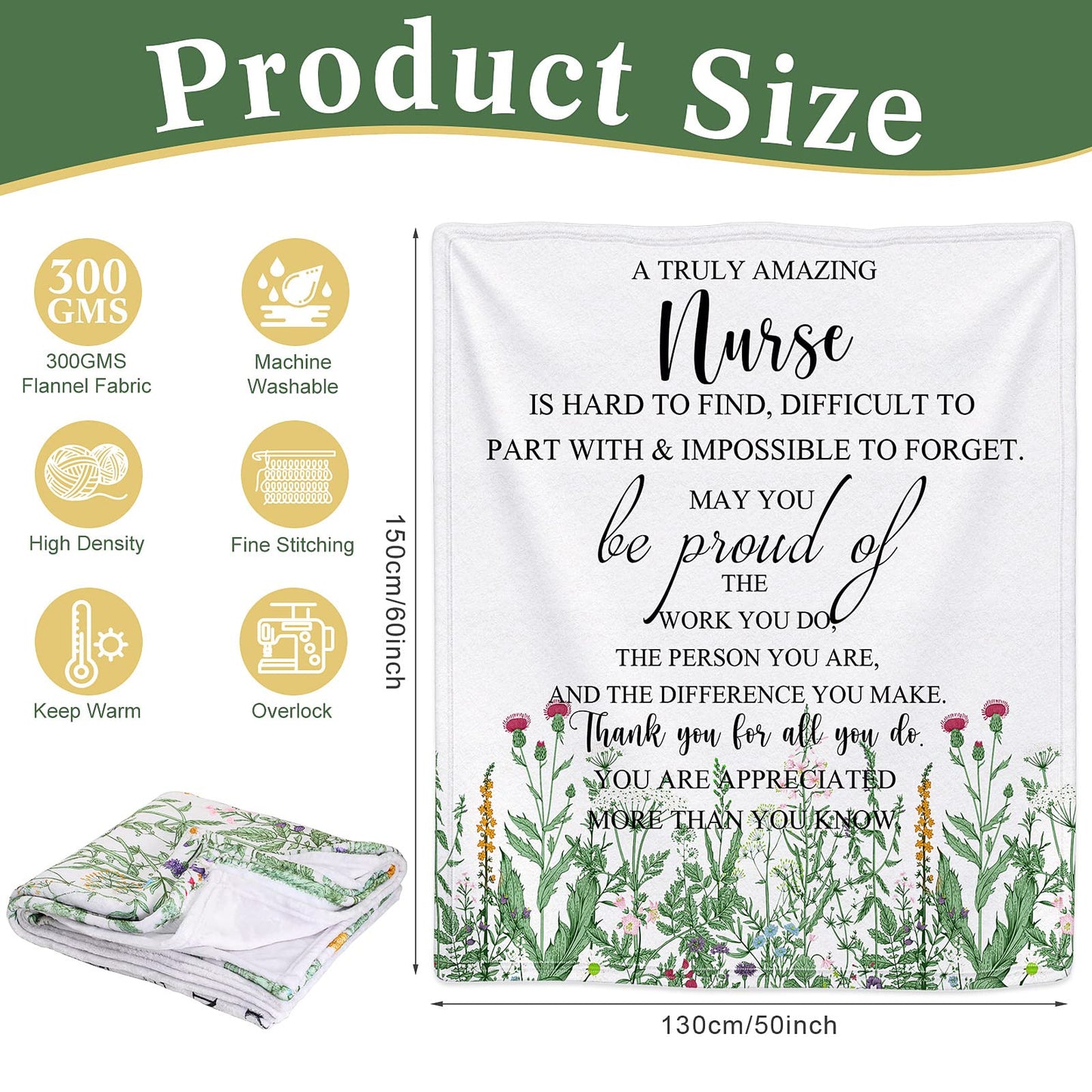 Boyiee Nurse Blanket for Women Soft Throw Blanket Microfiber Polyester Flannel Nurse Appreciation Gifts for Nurses Medical Assistant Week Rn Practitioner Gift