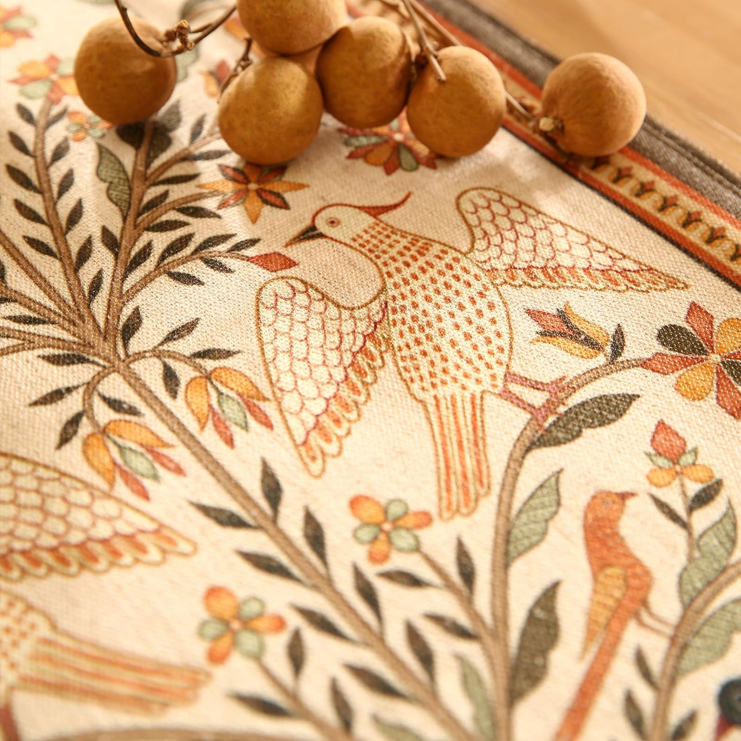 bilin gaier Designer French Linen Small Table Runner,63"x12"-Seville