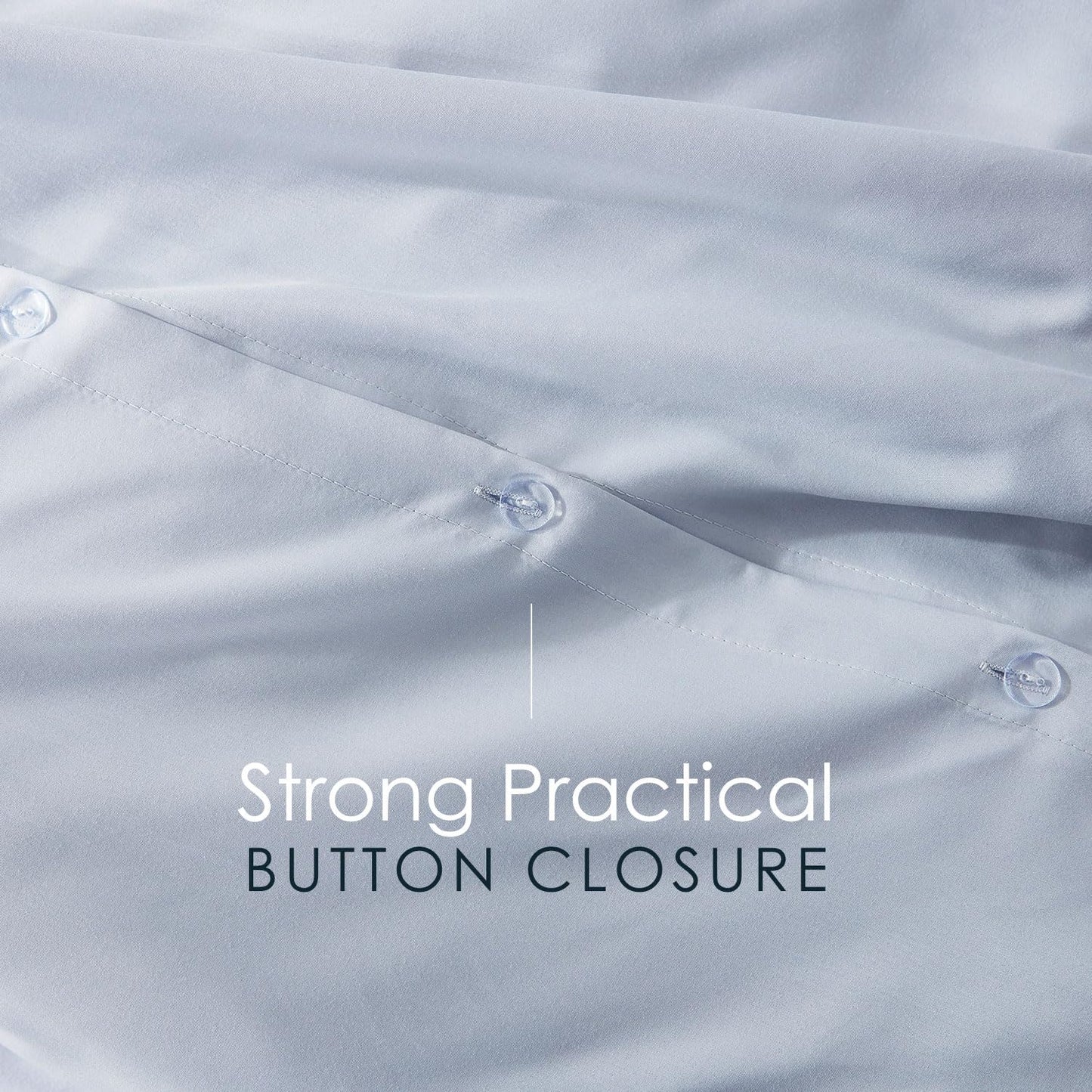 Hearth & Harbor Queen Size Duvet Cover & Bed Sheet Set Ice Blue, 7 Piece Soft Double Brushed Bedding Set, Includes Duvet Cover, Flat Sheet, Fitted Sheet, Pillowcases and Pillow Shams