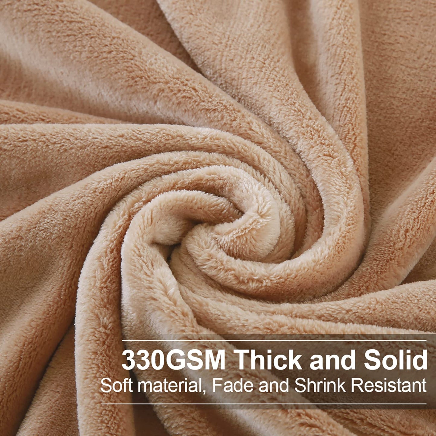 EASELAND Soft Blanket Warm Fuzzy Microplush Lightweight Thermal Fleece Blankets for Couch Bed Sofa,California King 102X108Inch,Camel