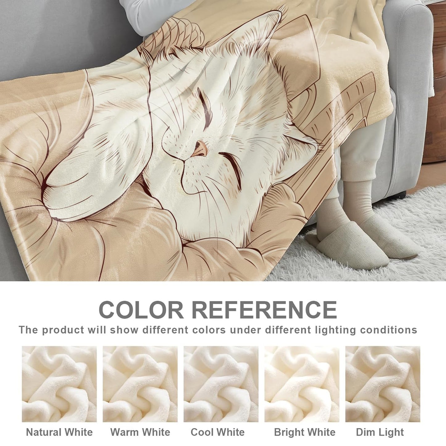 Majestic Deer with Wildflowers Throw Blanket, Lightweight Warm Flannel Blankets, Home Decor and Gifts, Soft Cozy Throws for Women Boys Kids, 50"X60" for Bed Couch Travel Office
