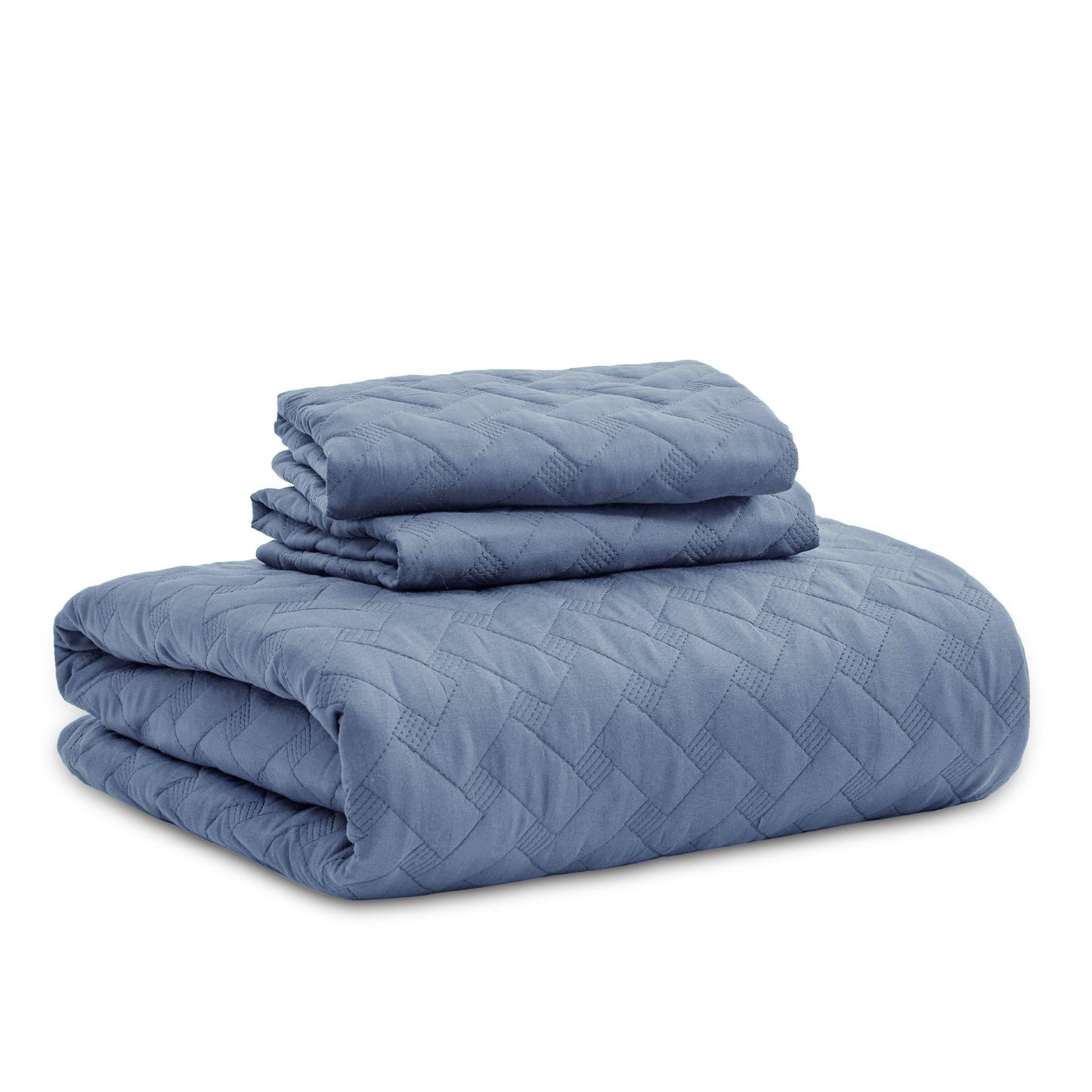 Bedsure Quilts King Size - Lightweight Bedspreads King Size with Basket Weave Pattern, Soft Quilt Bedding Set, Mineral Blue Comforter Set Coverlet for All Seasons with 2 Pillow Shams (106" x 96")
