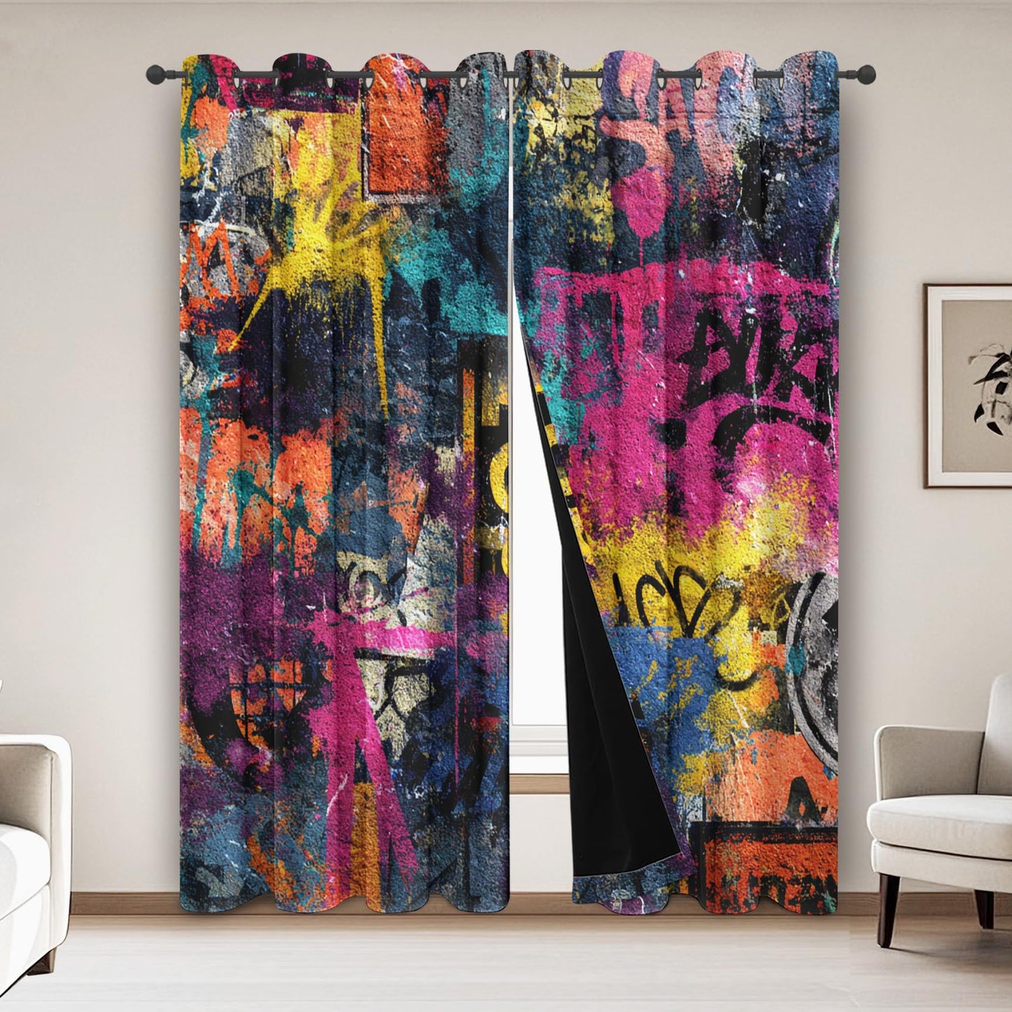 Graffiti Wall Curtains Colorful Graffiti