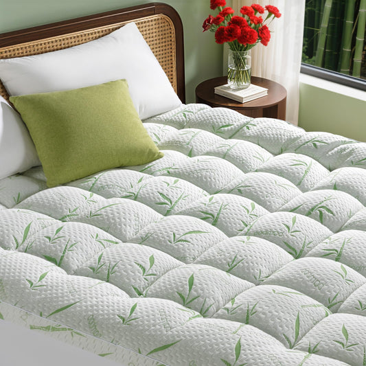 Jov5tic 3 Inch Breathable Mattress Topper - 1500GSM 3D+7D Down Alternative Fill,Viscose Made from,Cooling Firm Pillow Top Mattress Pad (Queen,60"x80")