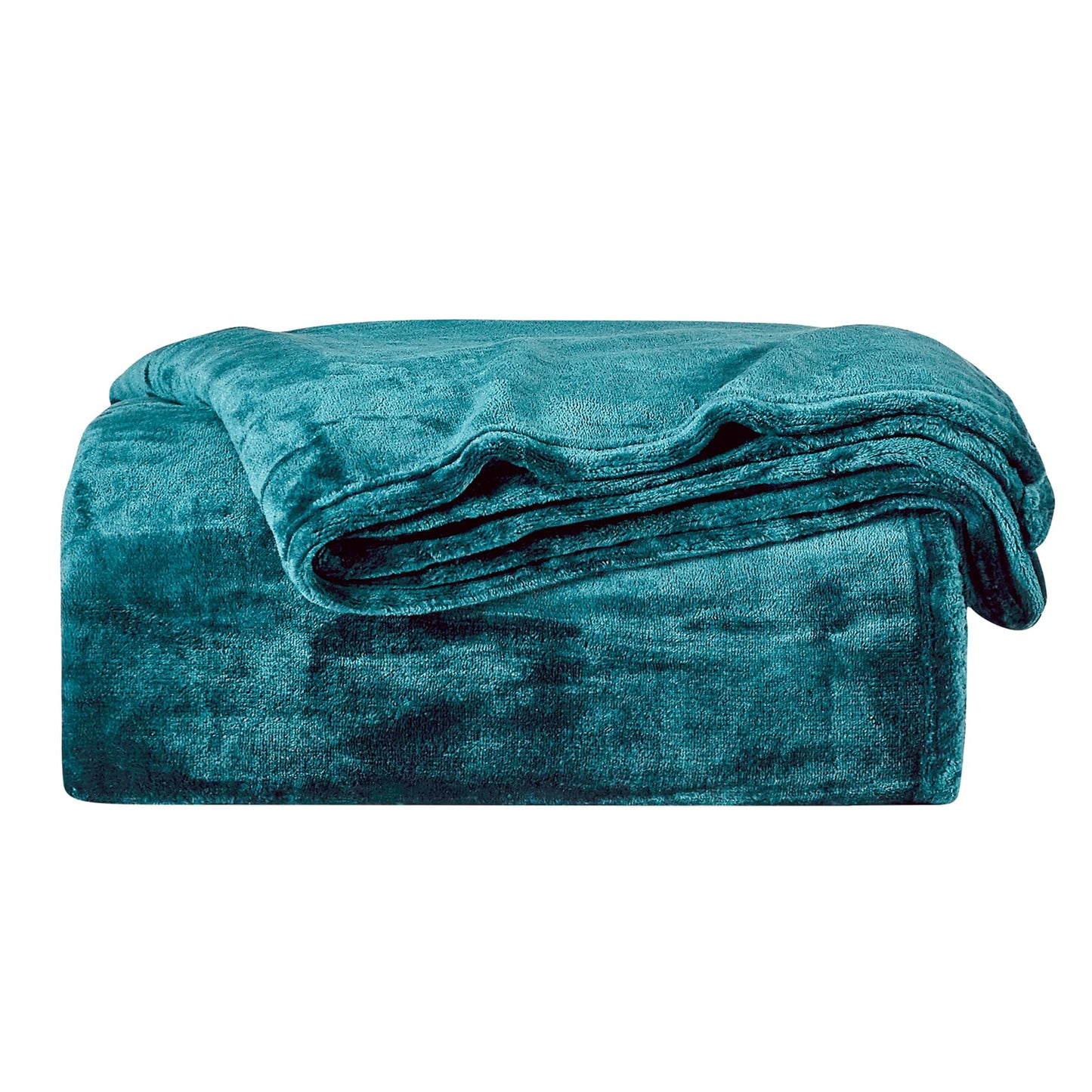 BOURINA Fleece Blanket Flannel Throw Blanket (Teal,Throw Size) Lightweight Cozy Microfiber Blanket for Sofa, Couch, Bed, Camping, Travel, 50x60 inches