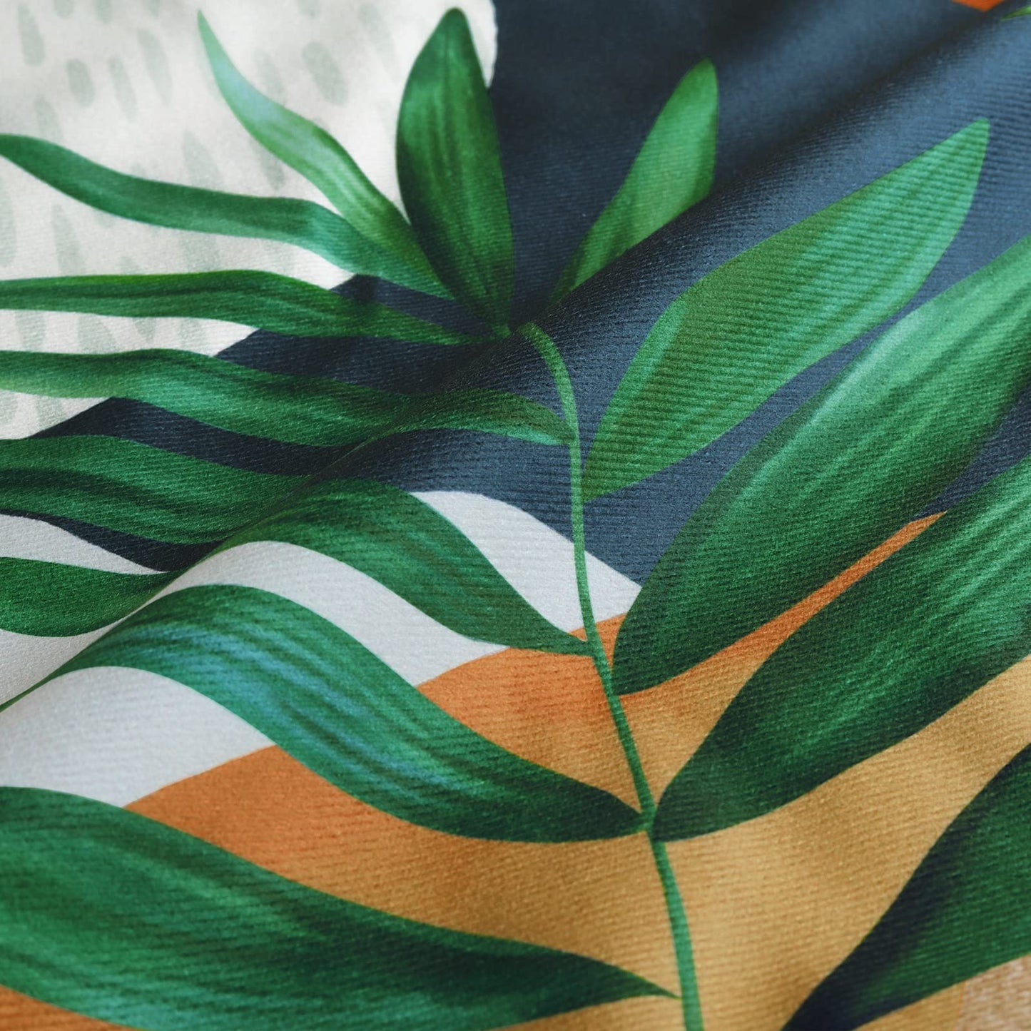 Bonhause Boho Abstract Tropical Leaves Pillow Covers 18x18 Set of 4 Mid Century Modern Decorative Pillows Case Soft Velvet Outdoor for Couch Sofa Bed Home Decor