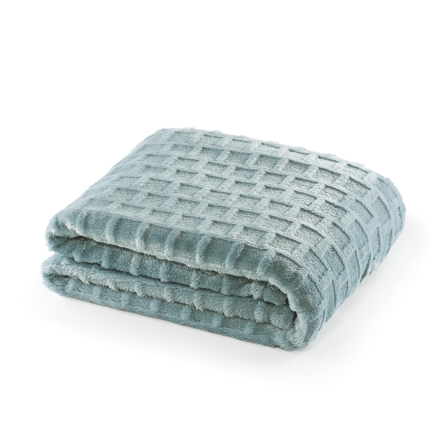 CBCHome Velvet Plush Jacquard Tile Throw Blanket for Couch - Buttery Soft, Cozy Throw, for Women (Aqua, 50" x 60")