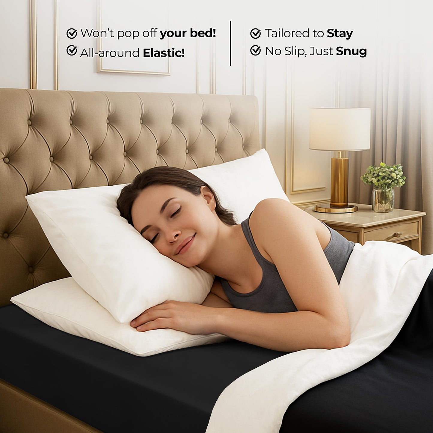 Utopia Bedding Full Fitted Sheet - Bottom Sheet - Deep Pocket - Soft Microfiber - Shrinkage and Fade Resistant - Easy Care -1 Fitted Sheet Only (Black)