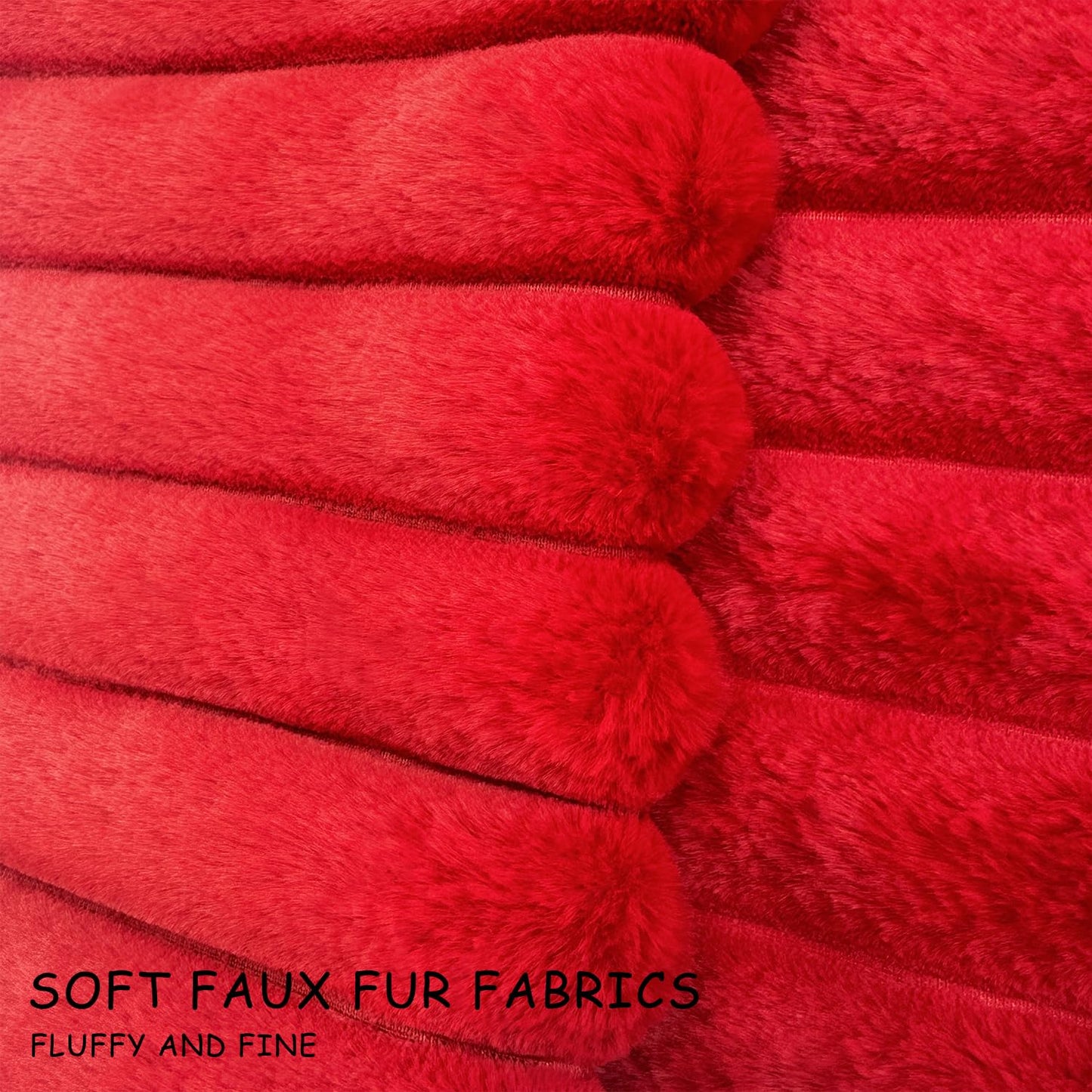 2 Pack 18x18 Pillow Cover Velvet Pillow Covers, Faux Fur Square Throw Pillow Covers for Living Room Decorations Throw Pillow Case, Throw Pillow Cover Cushion Cover for Home Sofa Bedroom Car, Red