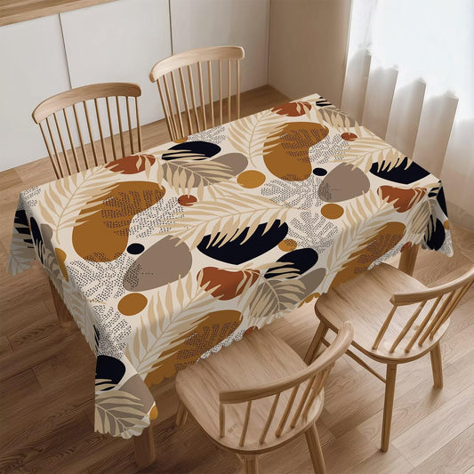 DONMYER Vintage Boho Tropical Leaves Rectangle Tablecloth Botanical Plant Table Cloth Washable Table Cover for Dining Home Farmhouse Decor 54x72Inches