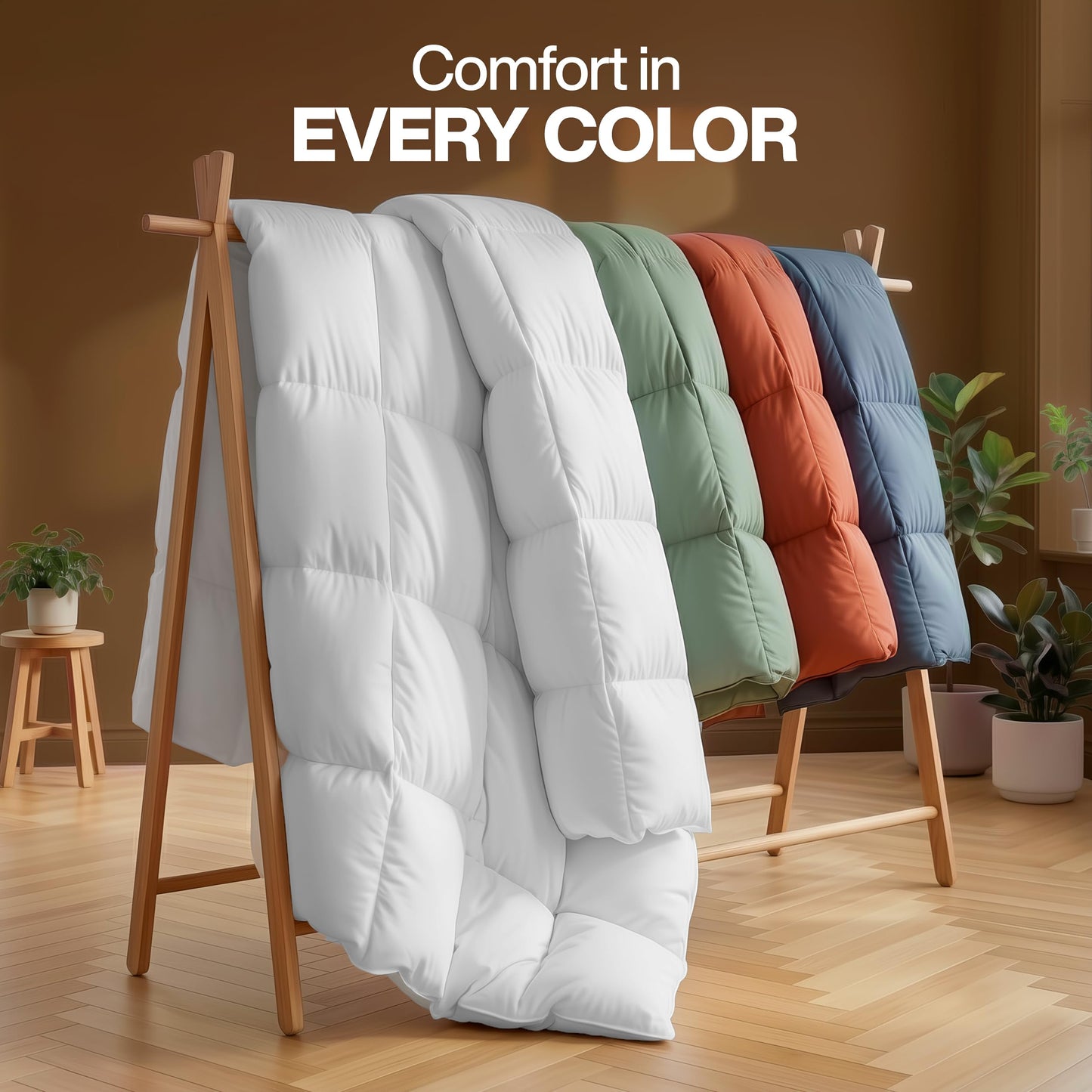 Utopia Bedding Queen Comforter Duvet Insert, Quilted White Comforter with Corner Tabs, Box Stitched Down Alternative Comforters Queen Size 88 x 88 inches