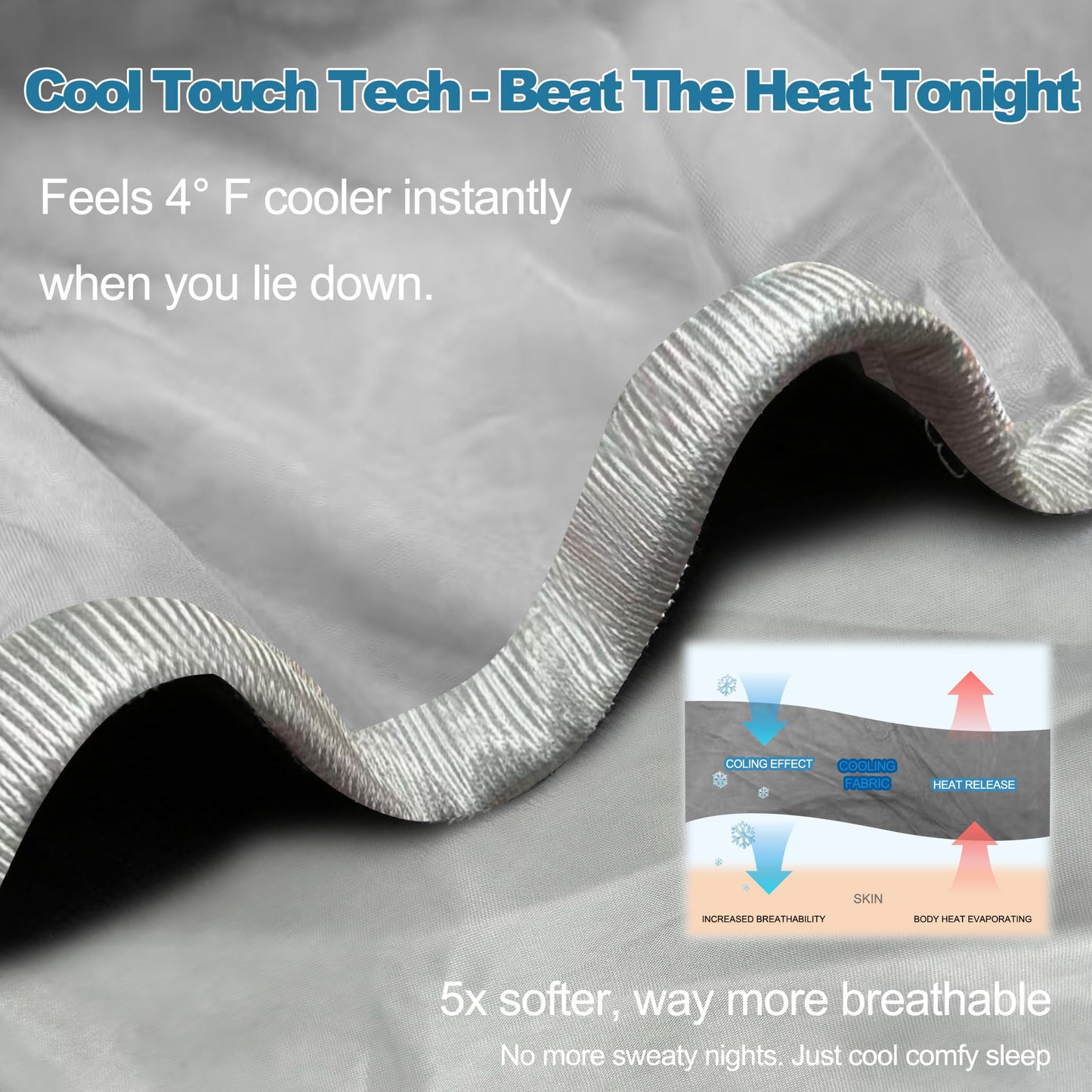 Lightweight Summer Blanket for Hot Sleepers, Throw(50" x 70") Double-Sided Keep Body Cool,Silky Soft Fabric, Highly Breathable Thin Blanket for Warm Nights & Daily Use