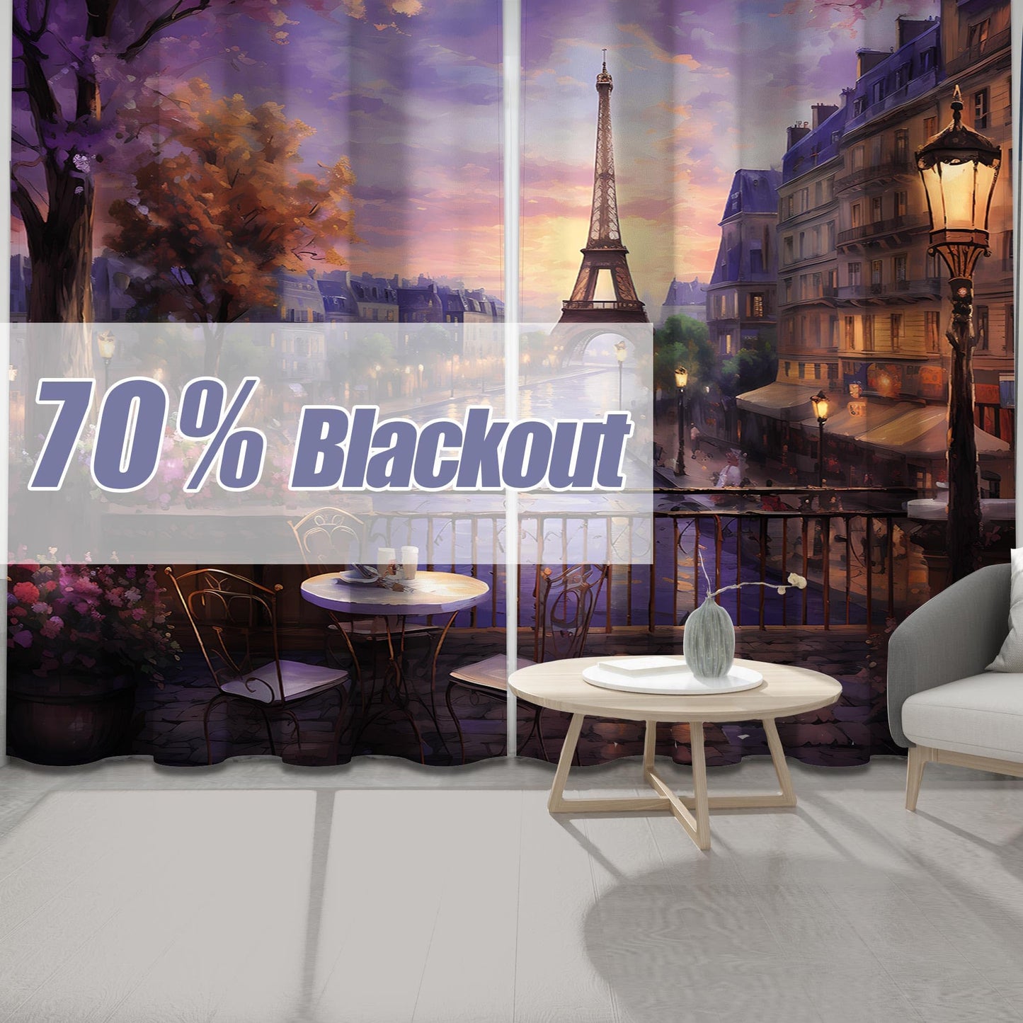 Lvetong Lvtong Vintage Paris Blackout Curtains, 52" W x84 L inch, 2 Panels