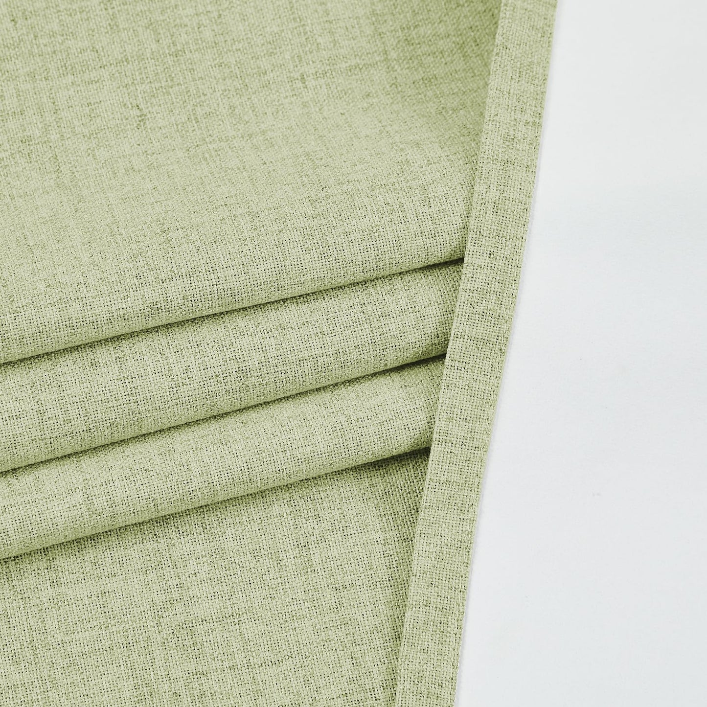 Melodieux Sage Green 100% Blackout Linen Curtains 84 Inch Length 2 Panels Set, Living Room Darkening Thermal Insulated Grommet Curtains, Bedroom Natural Farmhouse Burlap Textured Drapes, 42x84 inch