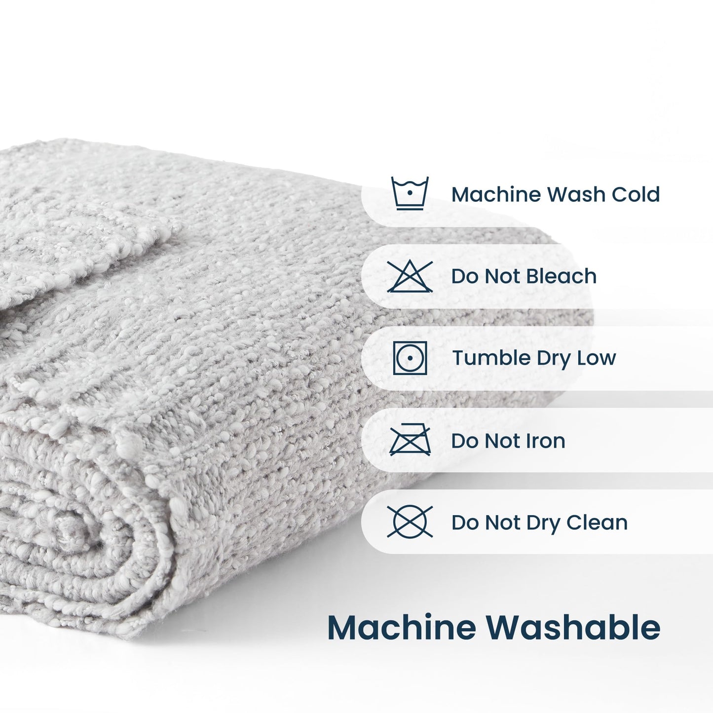 SLEEP ZONE Fleece Throw Blanket for Couch or Bed, Luxury 3D Imitation Shell Jacquard Decorative Blankets Cozy Soft Lightweight Fuzzy Gift Blanket 50"x60", Silver Gray