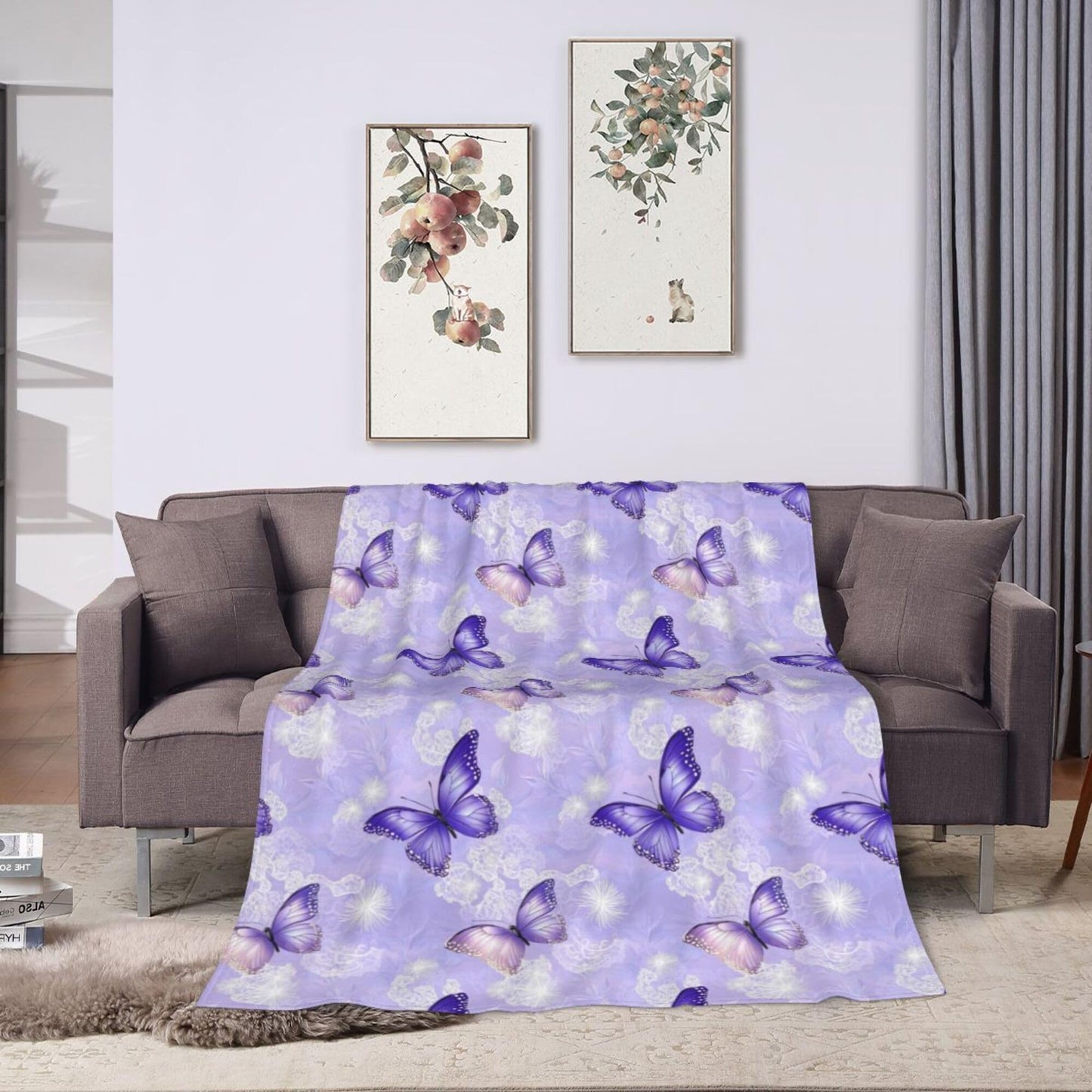 Butterfly Blanket Butterfly Throw Blanket Super Soft Plush Flannel Fleece Bedding Gifts for Boys Girls Men Women Lovers Adults Stuff for Couch Sofa Bed Room Decor 50"X60"