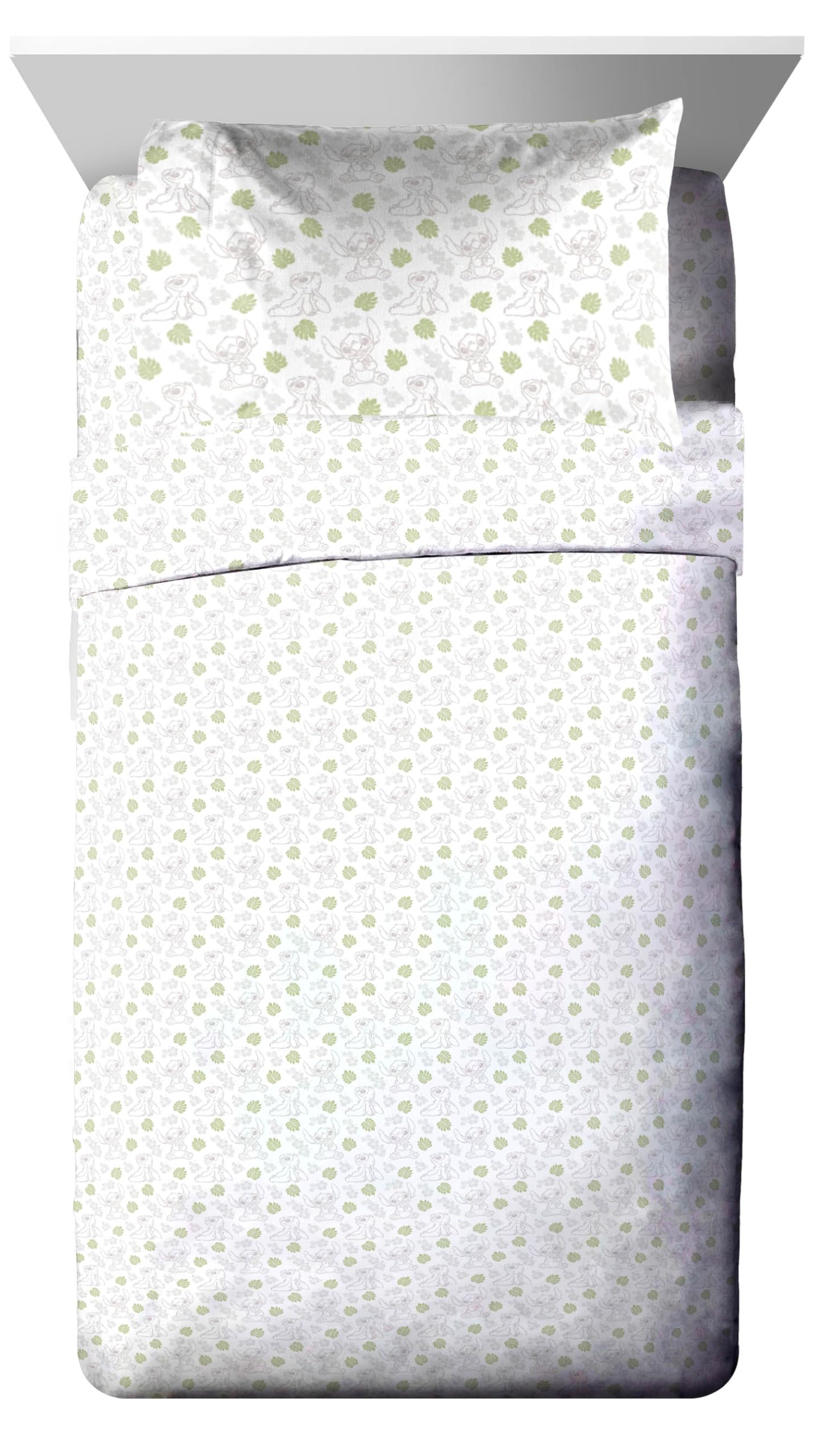 Jay Franco Disney Lilo and Stitch Twin Size Comforter Set - 5 Piece Bedding Includes Sheet Set & Pillow Covers - Super Soft Cozy Bedding