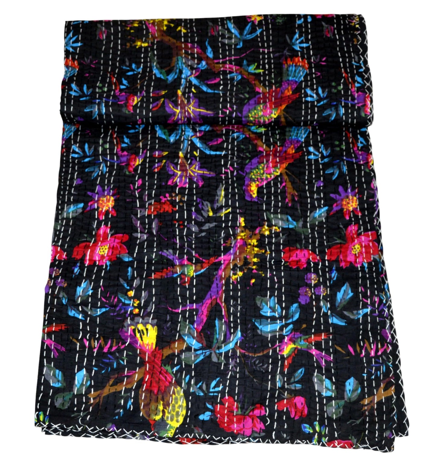 Arprani Boho Quilts Queen Size Cotton Quilt Blanket Throw Bedding Set Indian Blanket Vintage Kantha Quilt Reversible gudari Jaipuri bedsheets