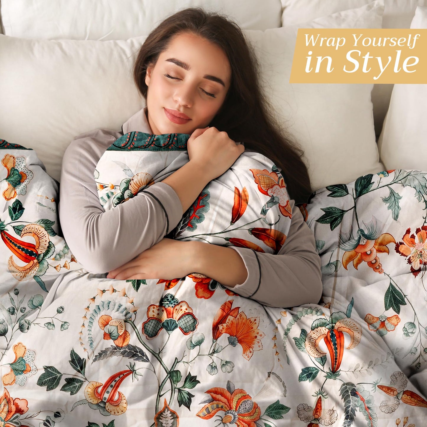 Maison d' Hermine Throw Blanket for Couch Lightweight Soft Warm Breathable Cotton Throw Blankets for Bed Girls Boys Women Men Gifts Sofa Travel Living Room Spring Summer (Dalida, 60" X 80")