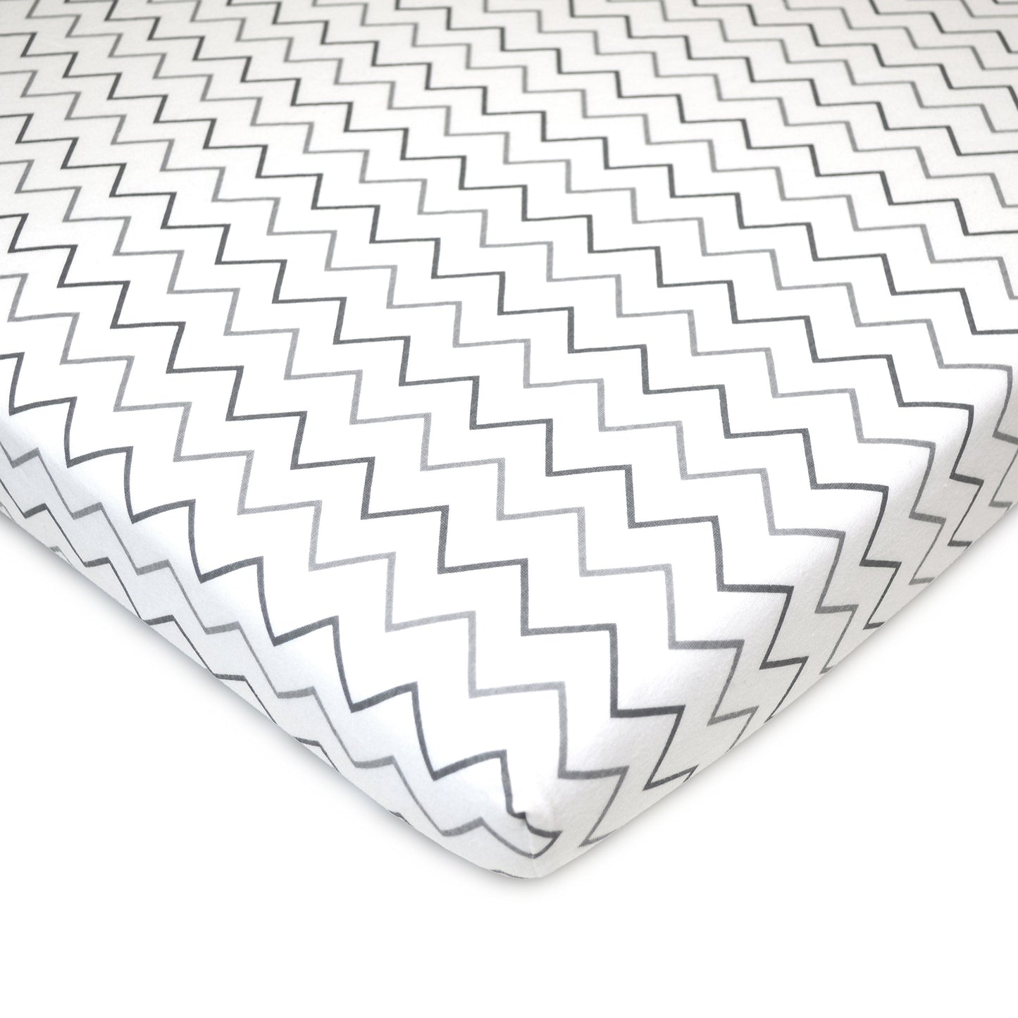 TL Care 2 Pack 100% Natural Cotton Fitted Pack and Play Sheets 39" x 27" - Soft & Breathable Pack N Play Sheets for Playard & Mini Crib Mattress, Gray Star/Gray Zigzag, for Boys & Girls